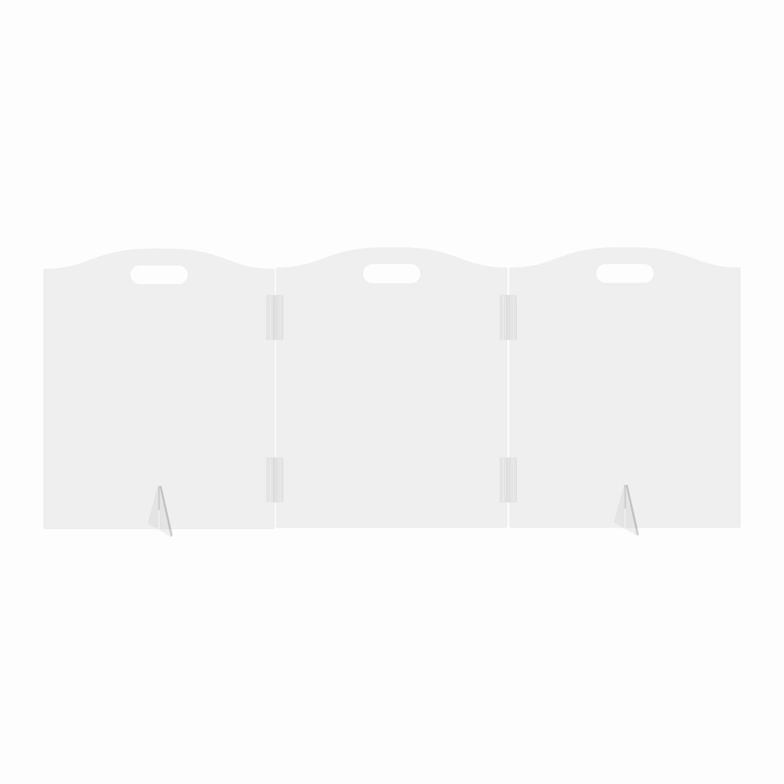 Clear Freestanding Dog Gate - 3 Panel Foldable Pet Gate for Doorways No Drilling Needed, Transparent Puppy Fence with Support Feet, Indoor Dog Barrier for Home Safety (60" W x 32" H) 3 High Panels:60''Wx 32''H