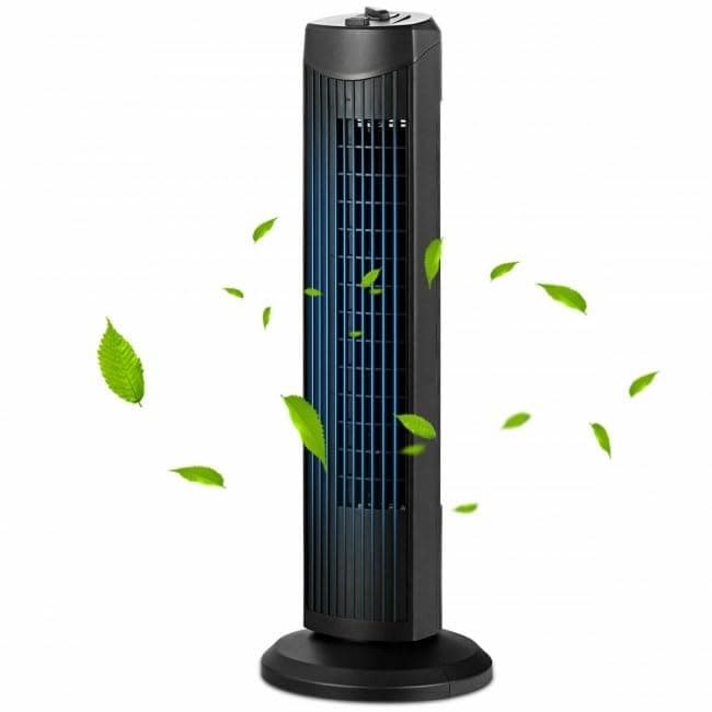 35W 28 Inch Quiet Bladeless Oscillating Tower Cooling Fan (black)