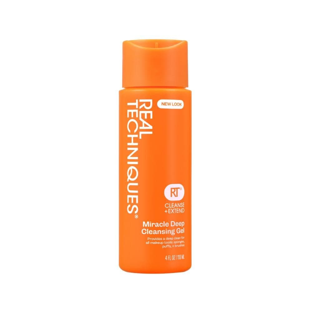 Real Techniques Miracle Deep Cleansing Gel, Makeup Brush & Sponge Cleaner Shampoo for Makeup Tools, Vegan & Cruelty-Free, 4 fl. oz./118 ml Bottle 4 Fl Oz (Pack of 1) Real Techniques Miracle Deep Cleansing Gel