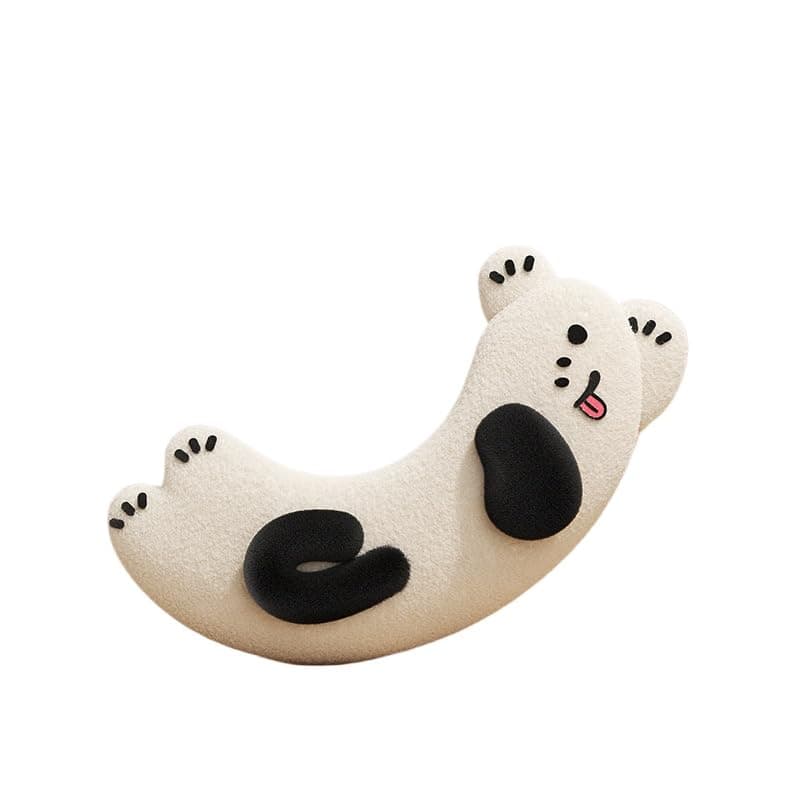 Pet Plush Half-Moon Pillow for Dogs and Cats, Soft Plush Fleece U-Shaped Cushion for Deep Sleep and Comfort (White)