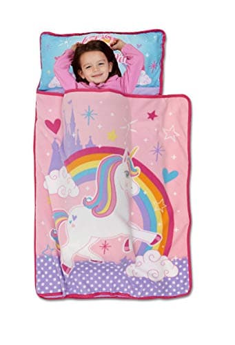 Baby Boom Kids Nap Mat Set – Includes Pillow and Fleece Blanket 2 Piece Set Unicorn