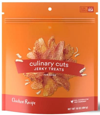 Culinary Cuts Slow-Cooked Real Chicken Jerky Dog Treats for Puppies & Adults – Only 4 Simple Ingredients, Grain-Free Training & Reward Snack – Made in USA (16oz, Chicken_16oz) Chicken_16 1 Count (Pack of 2)