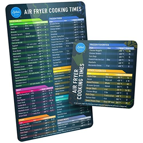 Air Fryer Magnetic Cheat Sheet Set - Air Fryer Accessories Cookbook - As Seen on The Today Show an Easy to Use AirFryer Time Chart Set - Strong Magnet Quick Reference Cooking Guide for Frying (Black) Air Fryer Magnet Cheat Sheet - Black