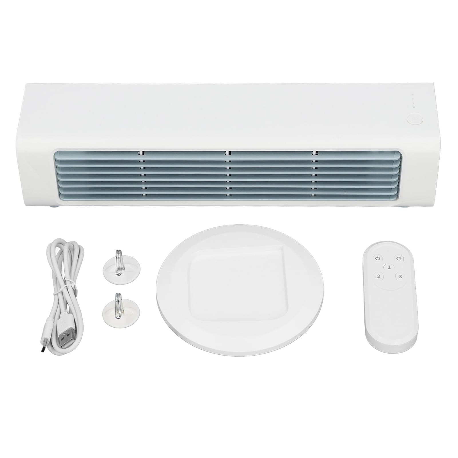 Oscillating Tower Fan, Bladeless USB Rechargeable Desk Fan, Desk Table Fan with 3 Speeds Remote Control for Bedroom Kitchen Office