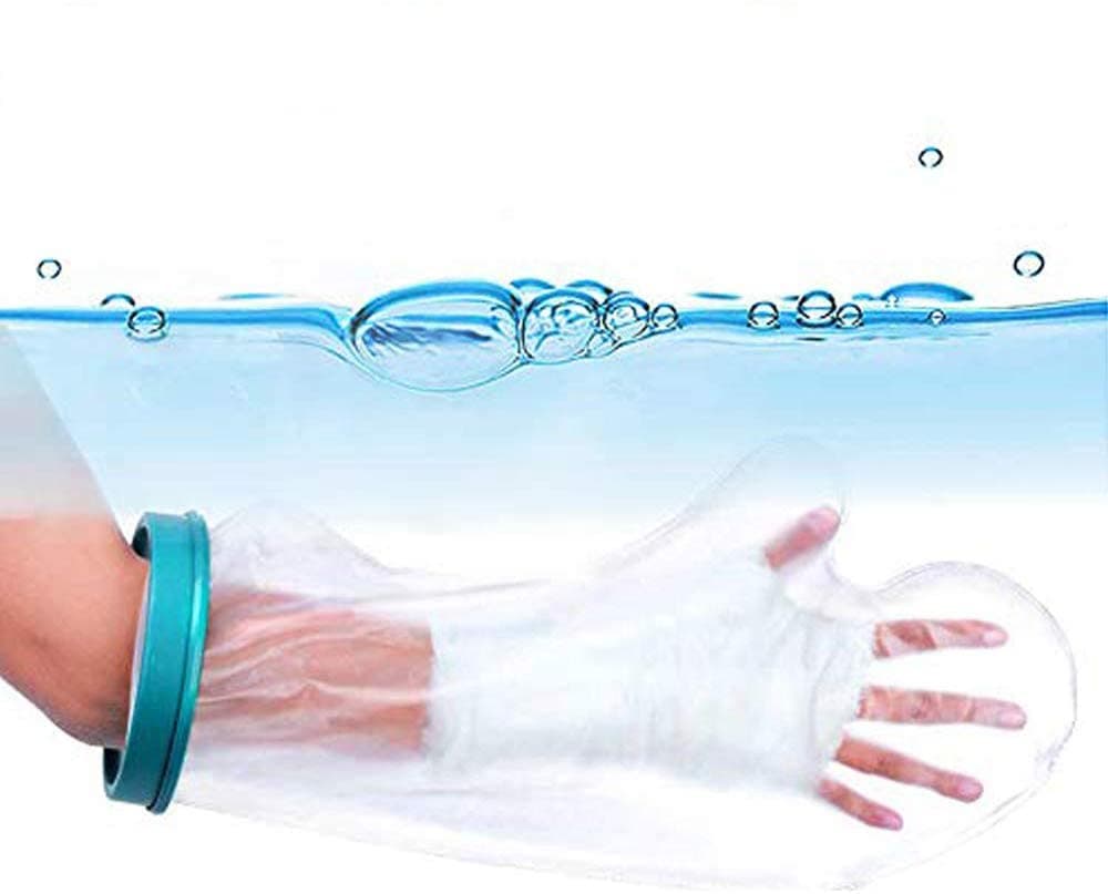 VESKIMER 2025 Upgraded Arm Cast Cover for Shower Arm Adult - 100% Waterproof Cast Protector, Cast Bag, Cast Sleeve - Comfortable Watertight Protection for Broken Hands, Fingers, Wrists Blue - Regular Arm