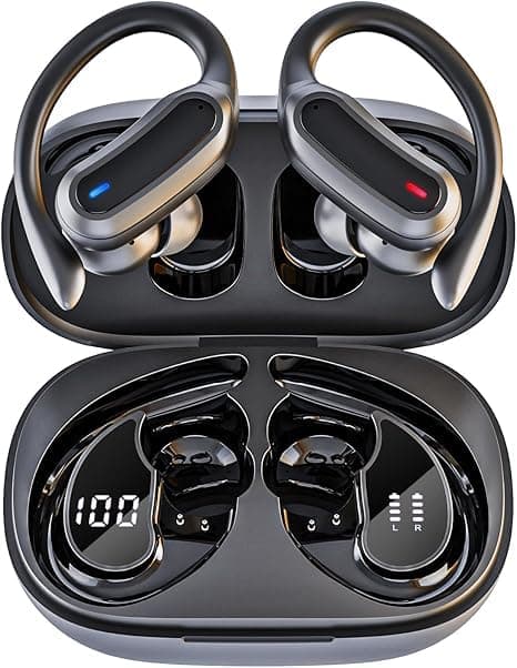 Wireless Earbuds, Bluetooth 5.4 Headphones, True Wireless Stereo Earphones with Noise Cancelling Mic, IPX7 Waterproof, Comfort Fit and Fast Charging Ear Buds (Black)