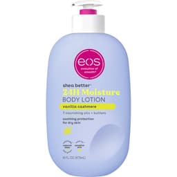 eos Shea Better Body Lotion Vanilla Cashmere, 24-Hour Moisture Skin Care, Lightweight & Non-Greasy, Natural Shea, Vegan, Vanilla Body Lotion, 16 fl oz Vanilla Cashmere 16 Fl Oz (Pack of 1)