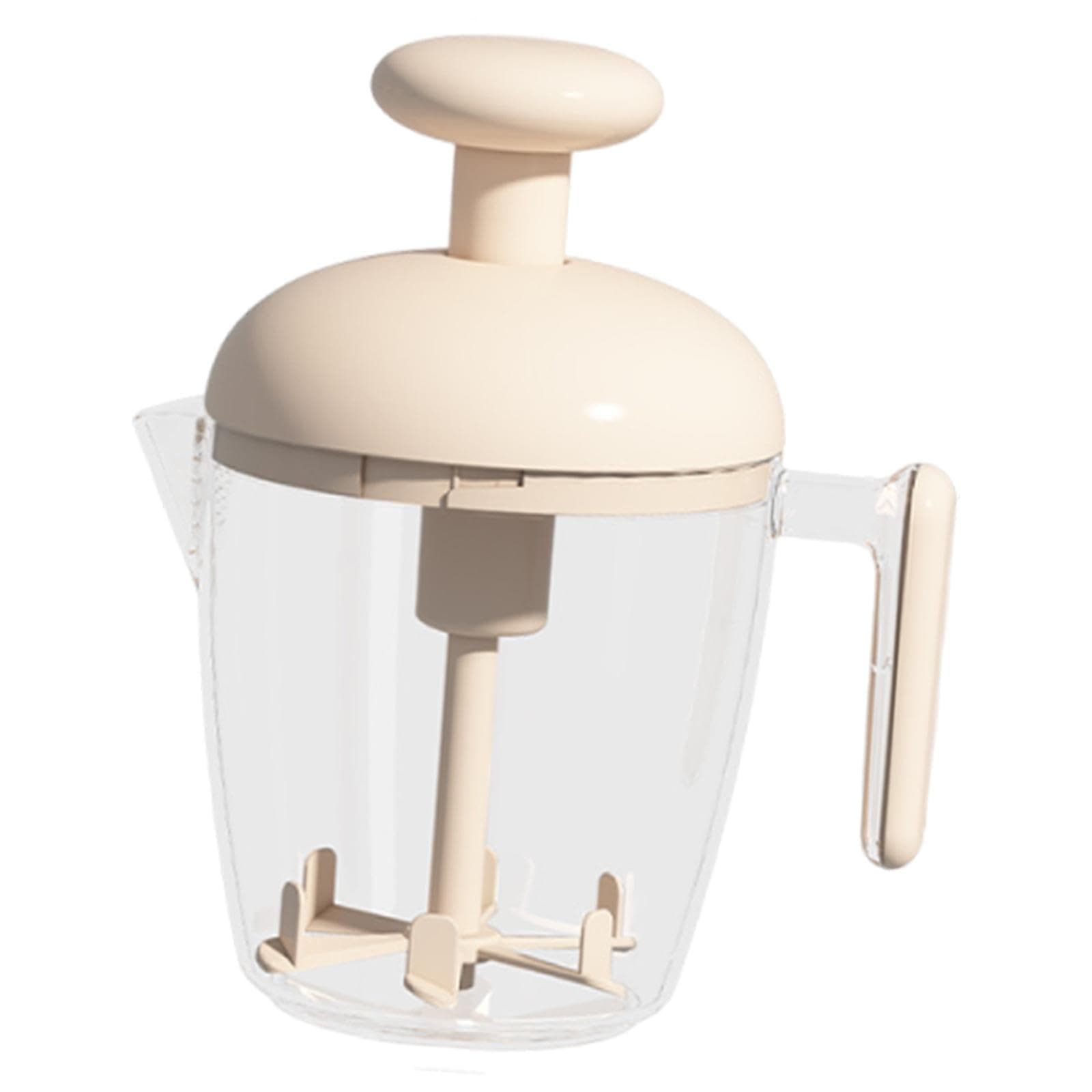 Egg Mixing Cup Hand Press Mixer Tool Household Supplies Cooking Manual Egg Mixer Easy Blending for Beverage Milk Powder, Milky White