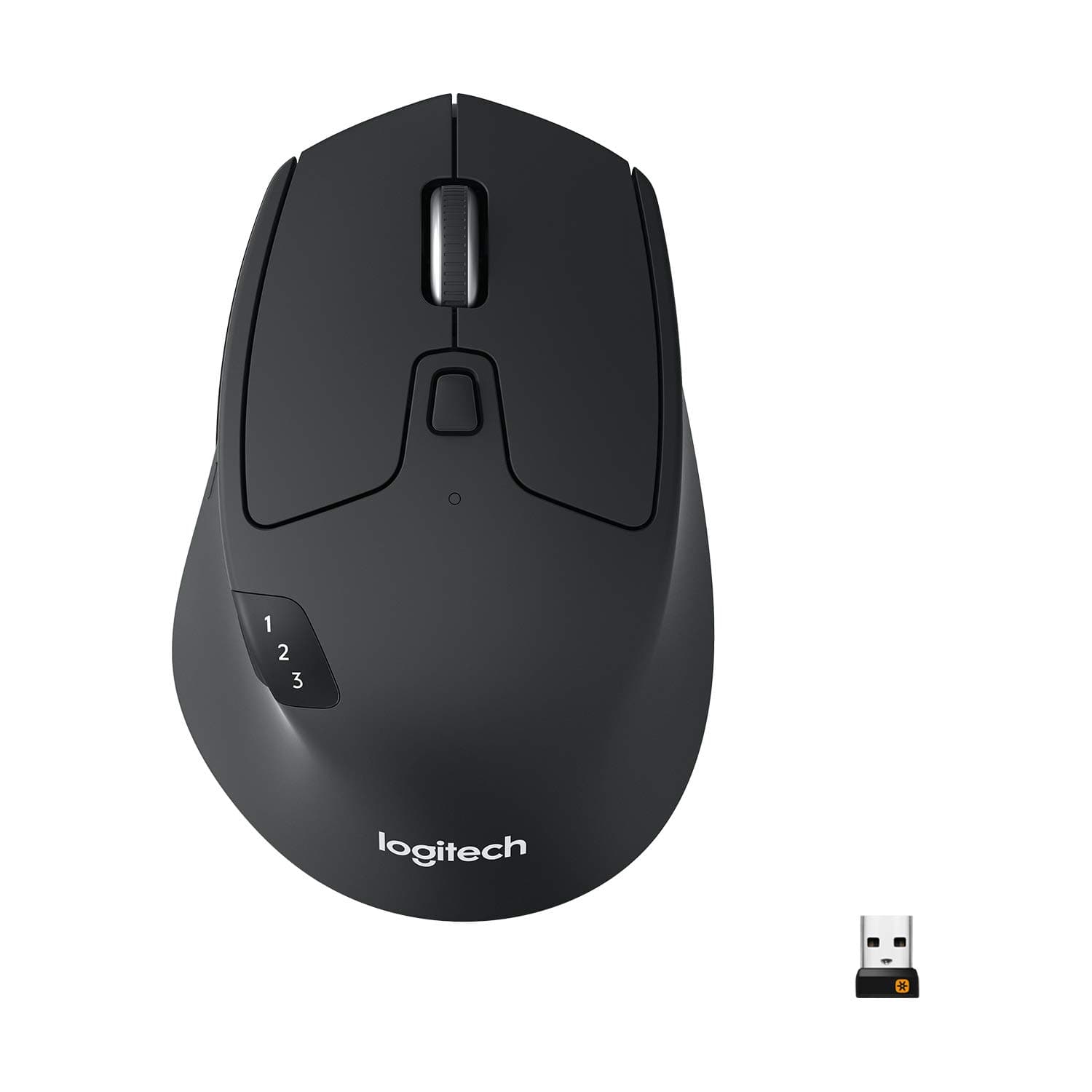 Logitech M720 Triathlon Wireless Mouse, Bluetooth, USB Unifying Receiver, 1000 DPI, 6 Programmable Buttons, 2-Year Battery, Compatible with Laptop, PC, Mac, iPadOS - Black M720 1.0