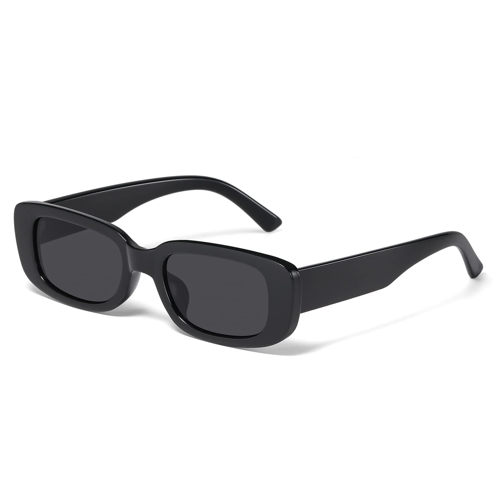 JASPIN Rectangle Sunglasses for Women Men Trendy Y2k Retro 90s Sun Glasses UV Protection Cool Square Frame Black