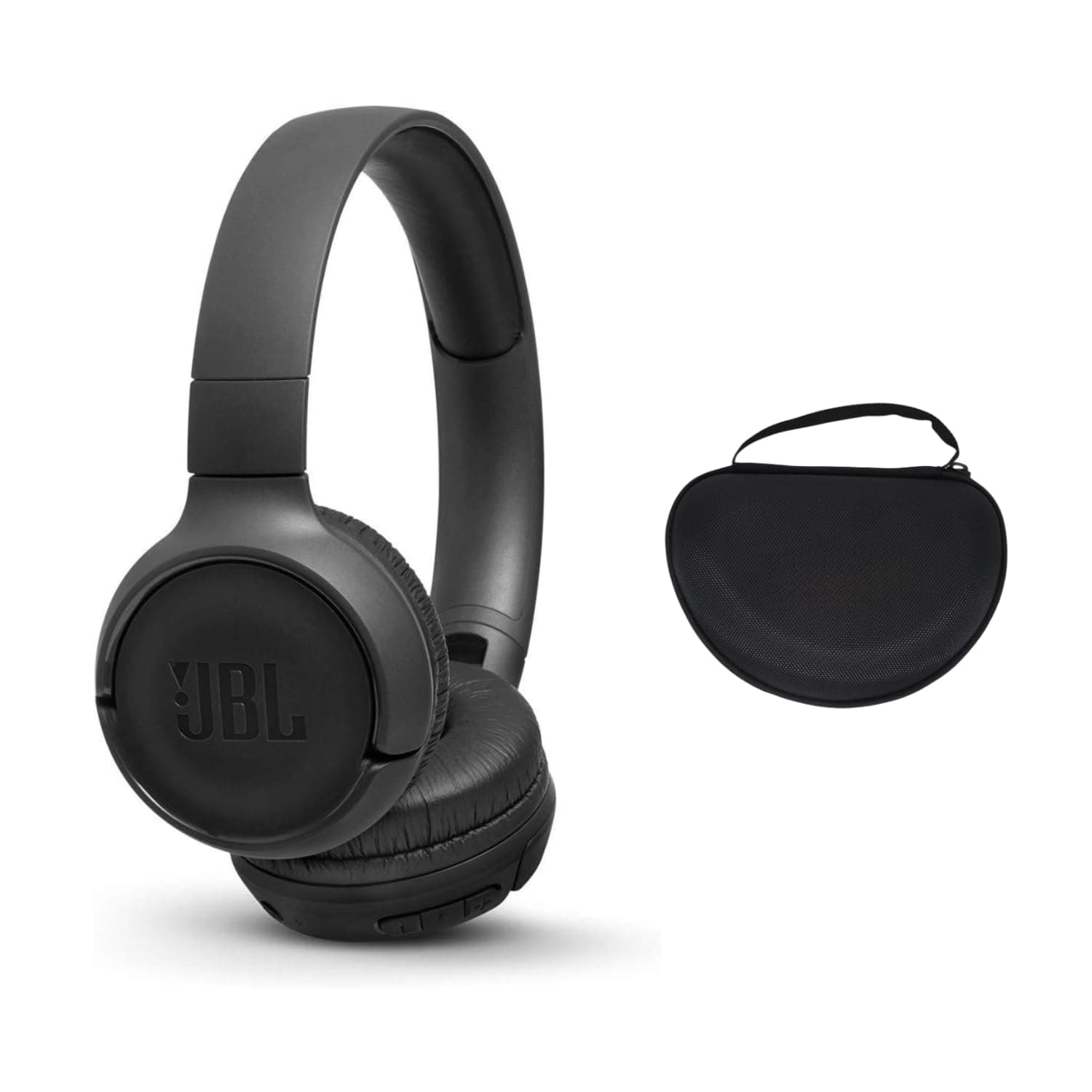 JBL Tune 500BT Wireless Bluetooth Headphones – On-Ear with Deep Bass, 16H Battery, Multi-Point Connection, Hands-Free Calls – Includes Travel Carrying Case (Black)