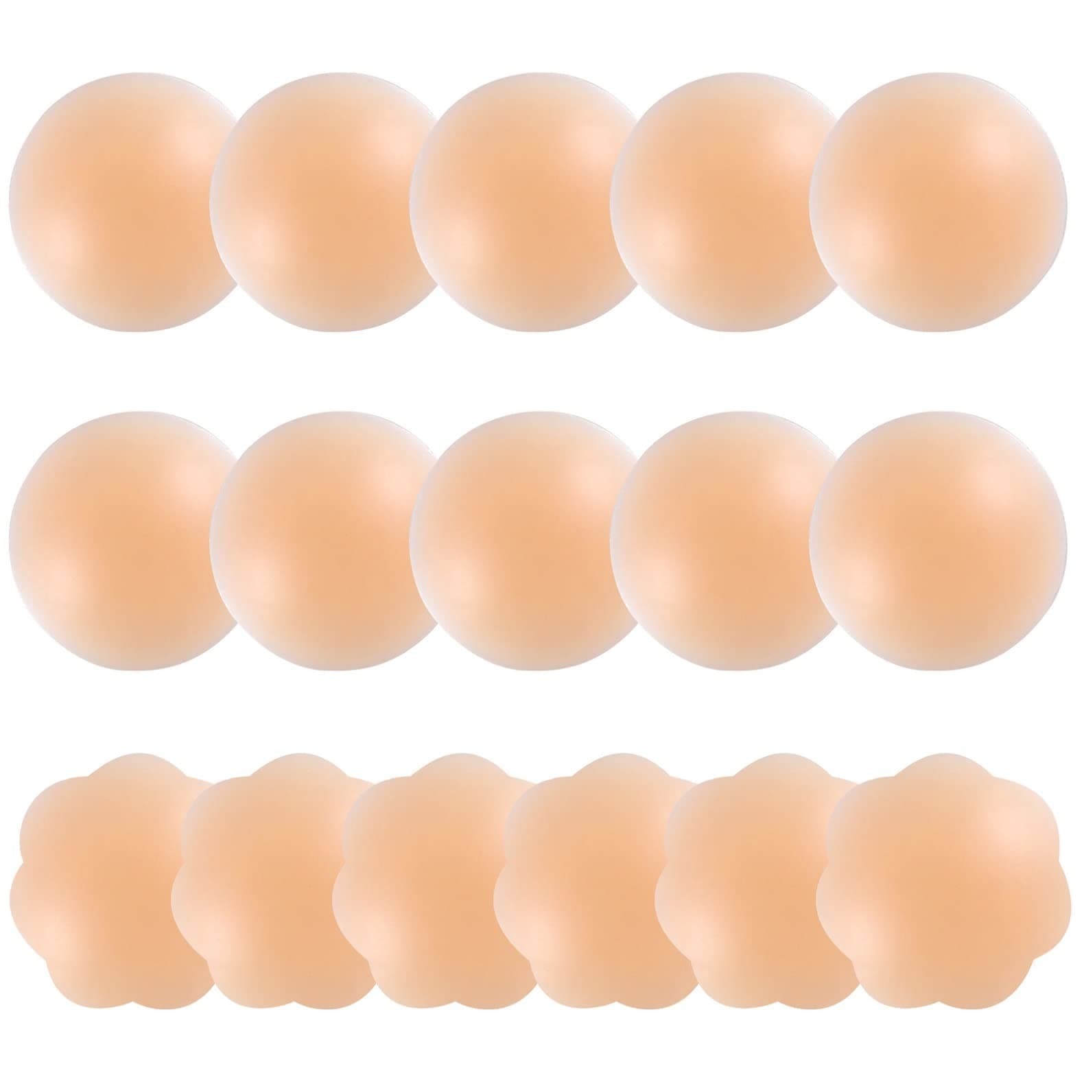 8 Pairs Nipple Covers for Women, Silicone Reusable Pasties Adhesive Invisible Nippleless Covers Sticky Breast Petal Nude
