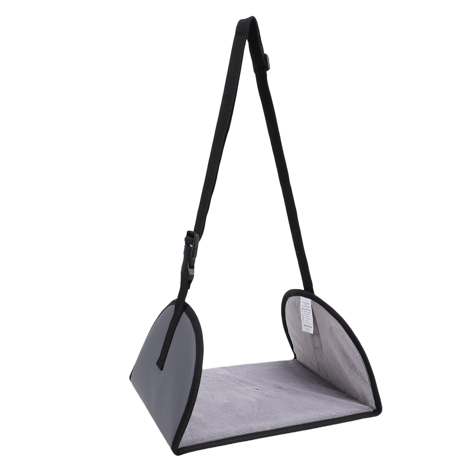Airplane Foot Hammock, Portable Adjustable Strap Airplane Foot Rest Office Footrest to Relax Your Feet Accessories for Travel Office Desk (Grey)