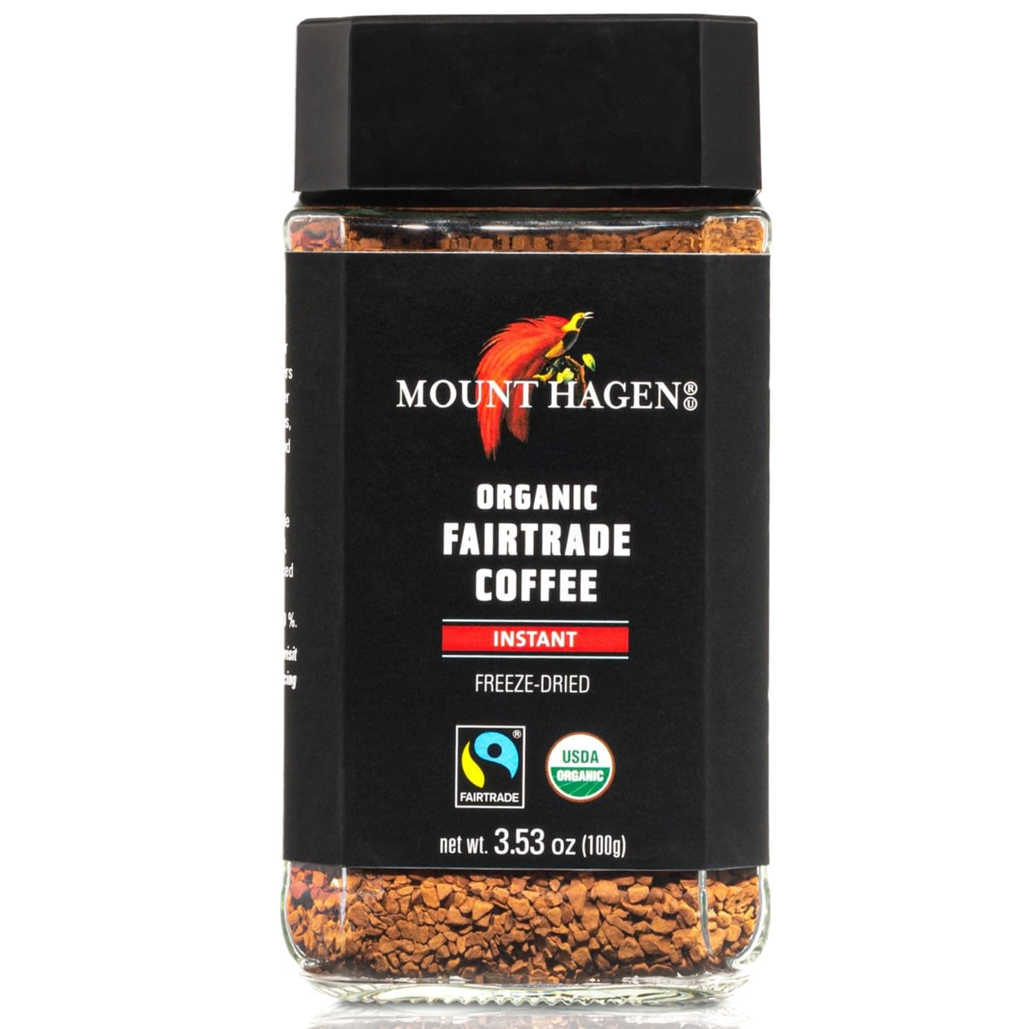 Mount Hagen 3.53oz Organic Freeze Dried Instant Coffee | Eco-friendly, Fair-Trade Coffee Made From Organic Medium Roast Arabica Beans [3.53oz Jar] 3.53 Ounce (Pack of 1)