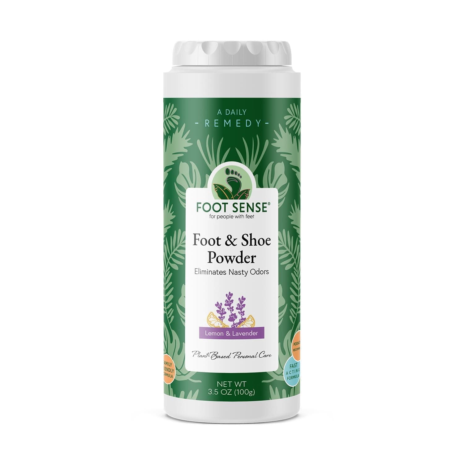 FOOT SENSE All Natural Foot & Shoe Powder, Foot Odor Eliminator for Long-Lasting Odor Control Lasts up to 6 Months, Disinfects & Deodorizes, Safe for Men, Women, Kids, Athletes, 100g
