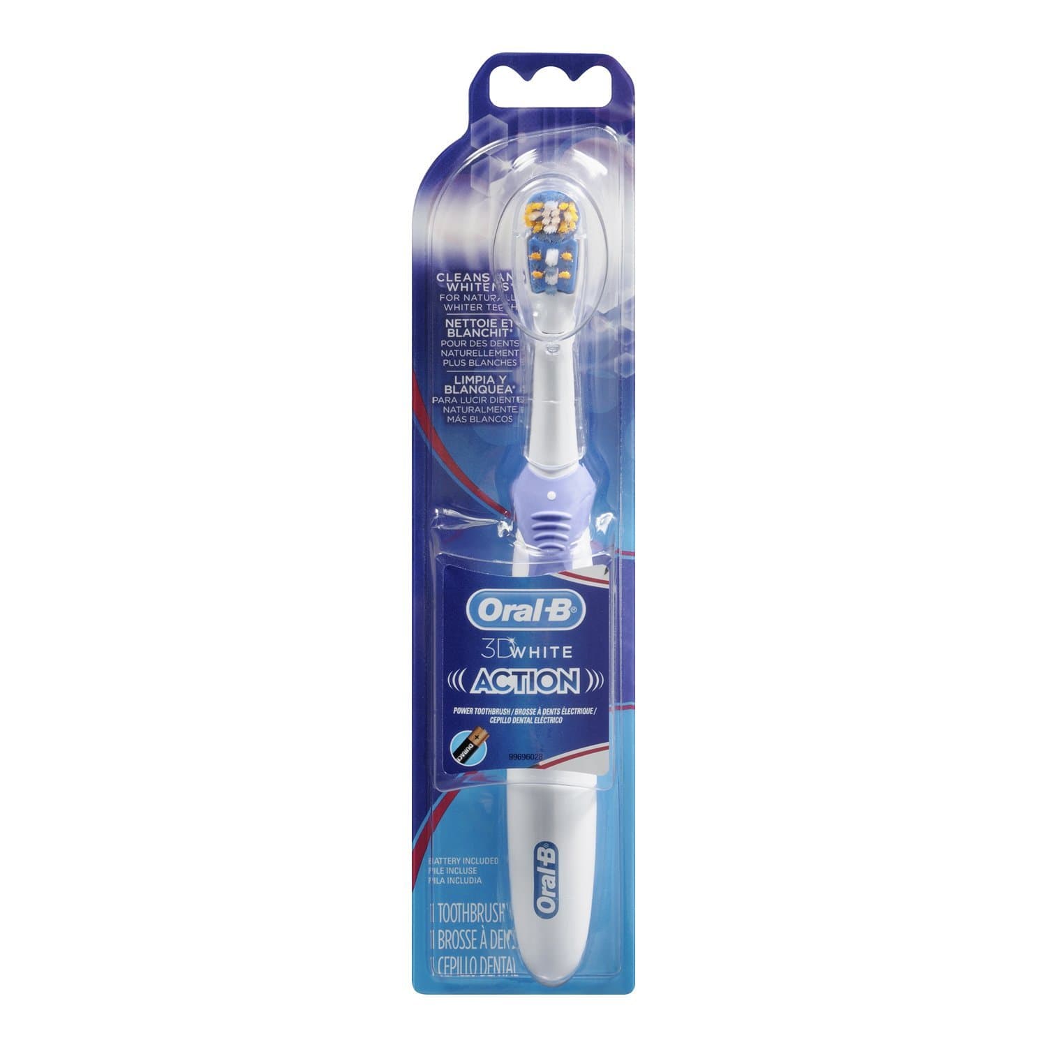 Oral-B 3D White Action Power Toothbrush, 1 Count (Colors May Vary), Multi-colored White 1 Count (Pack of 1)