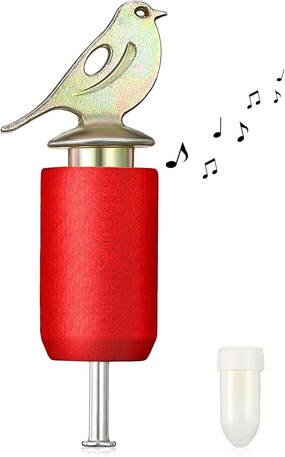 Dreyoo Bird Whistle Call with Rosin, Zinc Alloy & Wooden Birds Caller for Outdoor Birds Watching, Nature Play and Gifts for Bird Lovers(Red Color)