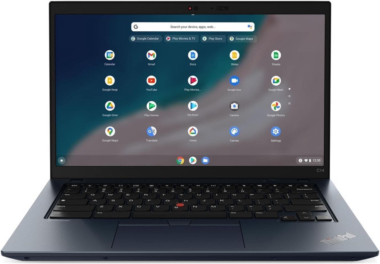 Lenovo ThinkPad C14 Gen 1 Chromebook 14" FHD IPS 10-Core Intel i5-1245U vPro 8GB LPDDR4 256GB SSD Iris Xe Thunderbolt 4 Wi-Fi 6E Chrome OS (Renewed)