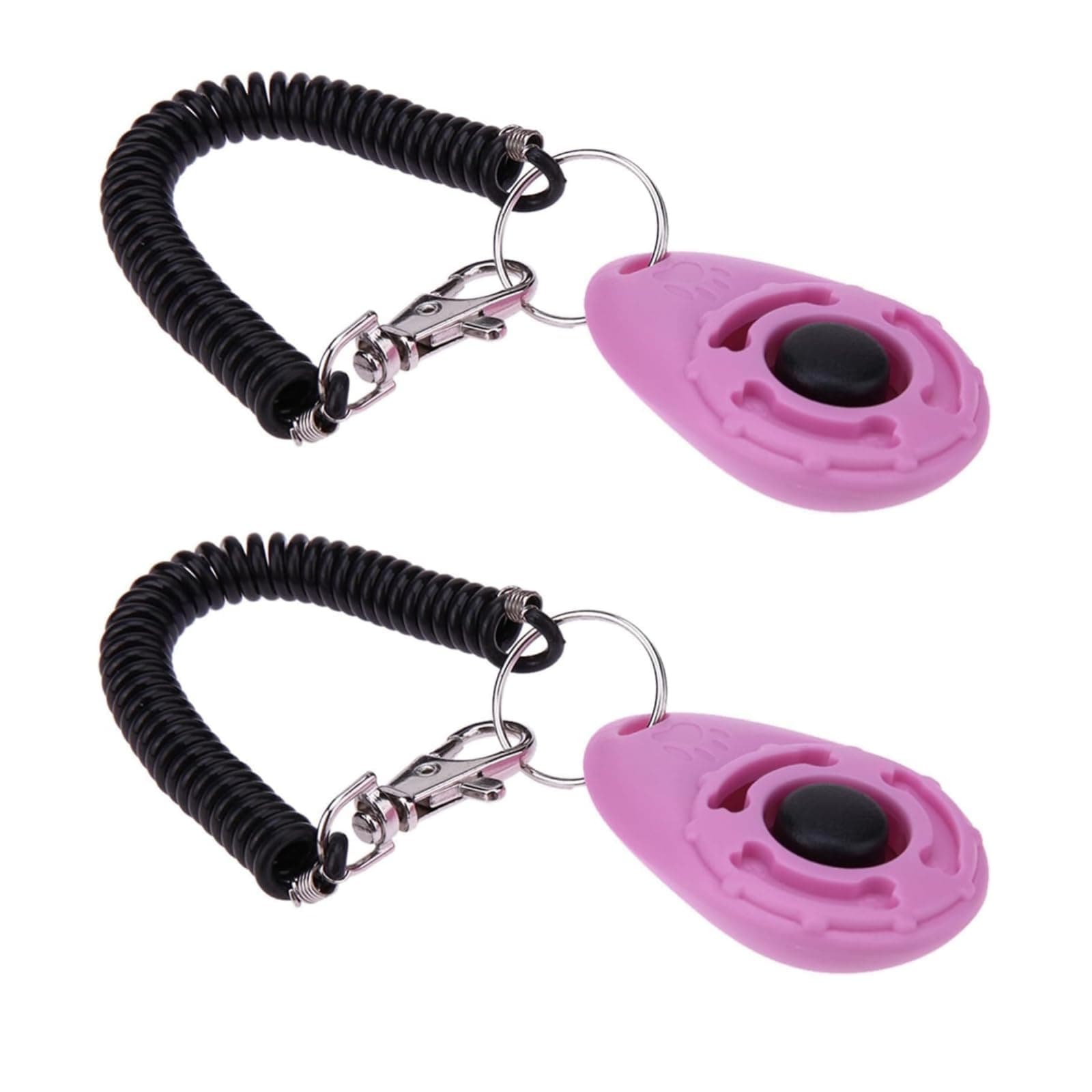 2Pcs ‎Pink Clicker Easy to Use with Button Dog Training Accessories Strong and Long-Lasting, Training and Behavior Aids