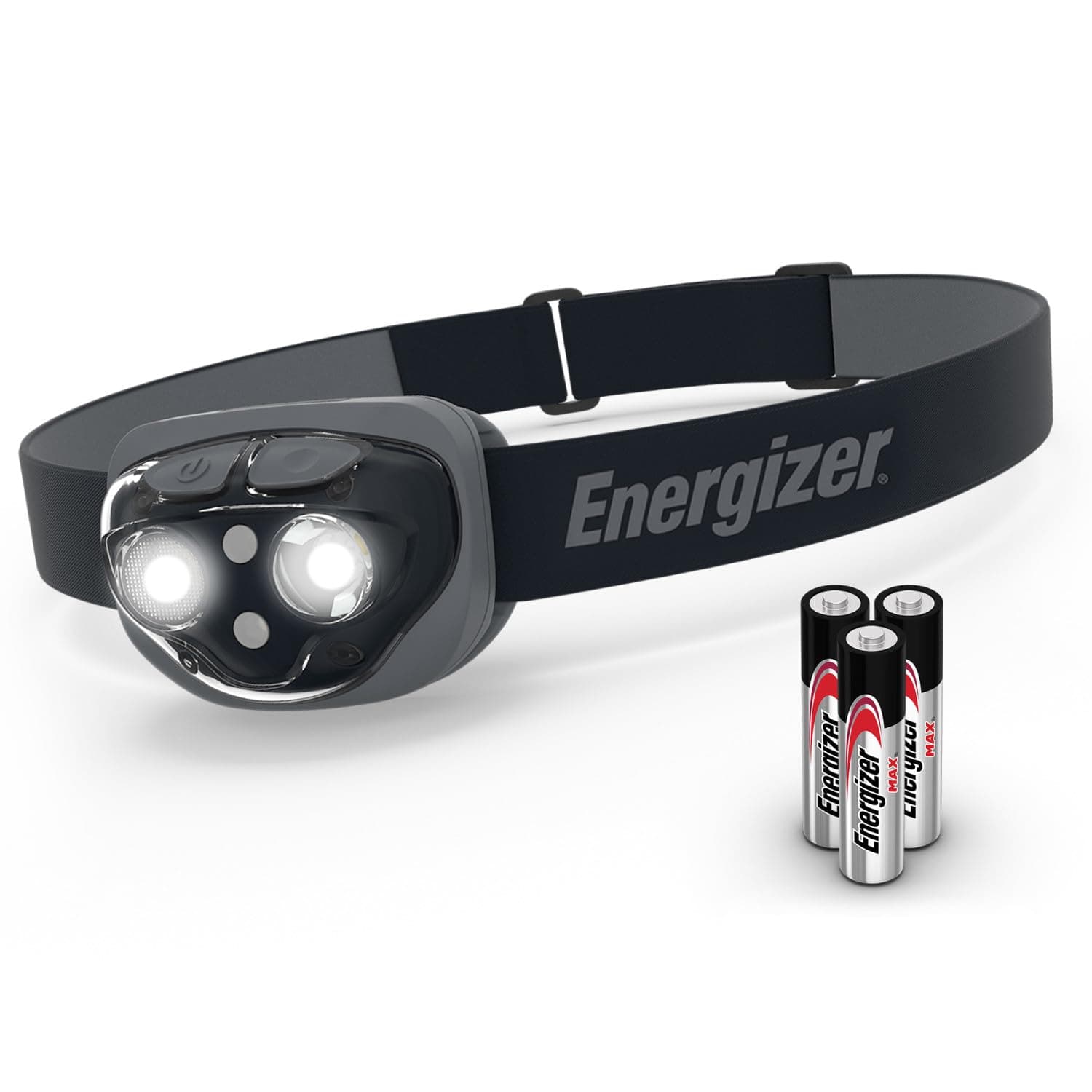 Energizer PRO LED Headlamp, IPX4 Water Resistant Headlamps, High-Performance Head Light for Outdoors, Camping, Running, Storm, Survival LED Light for Emergencies (Batteries Included) Midnight Black