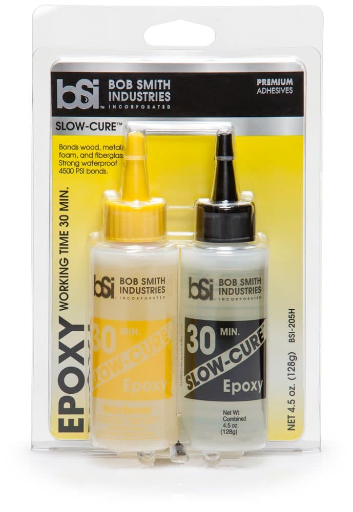 Bob Smith Industries BSI-205 Slow-Cure™ Epoxy - 4.5 oz. Combined, Clear - 30-Minute Working Time Adhesive for Wood, Fiberglass, Metal, Crafts & Structural Repairs Slow-Cure Epoxy