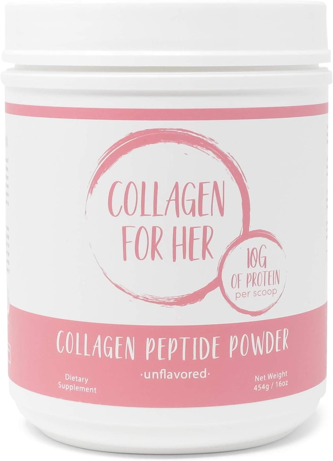 Collagen For Her: Unflavored Collagen Peptides Powder - Hydrolyzed Collagen Protein Supplement for Women | Vital for Hair, Skin, Nails, Gut Support, Paleo, Keto (41 Servings) 1 Pound (Pack of 1)