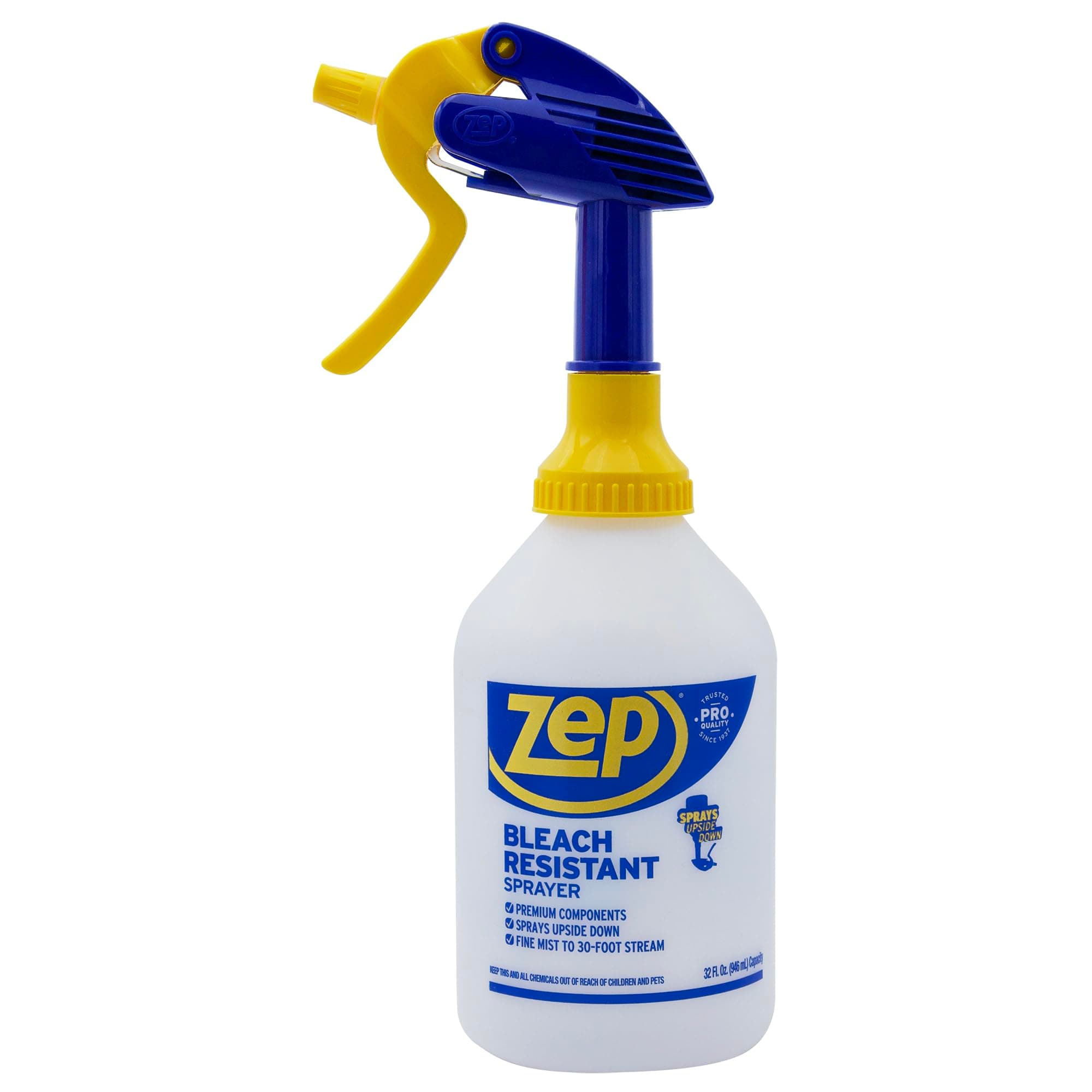 Zep New Bleach Resistant Professional Sprayer 2.0 Bottle 32 Ounces - 30 Foot Spray, Adjustable Nozzle 1