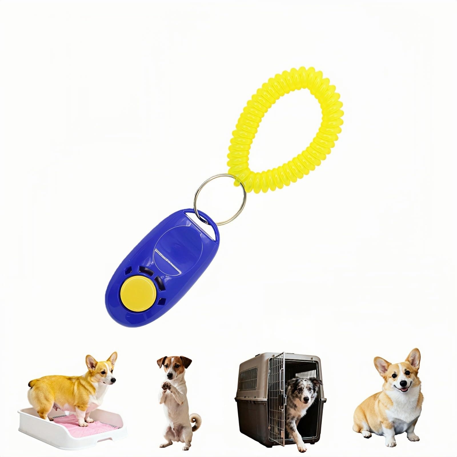 BUBBLE-FLY Dog Training Clicker with Wrist Strap, Effective Obedience Aid for Barking, Sit, Stay. Humane & Easy