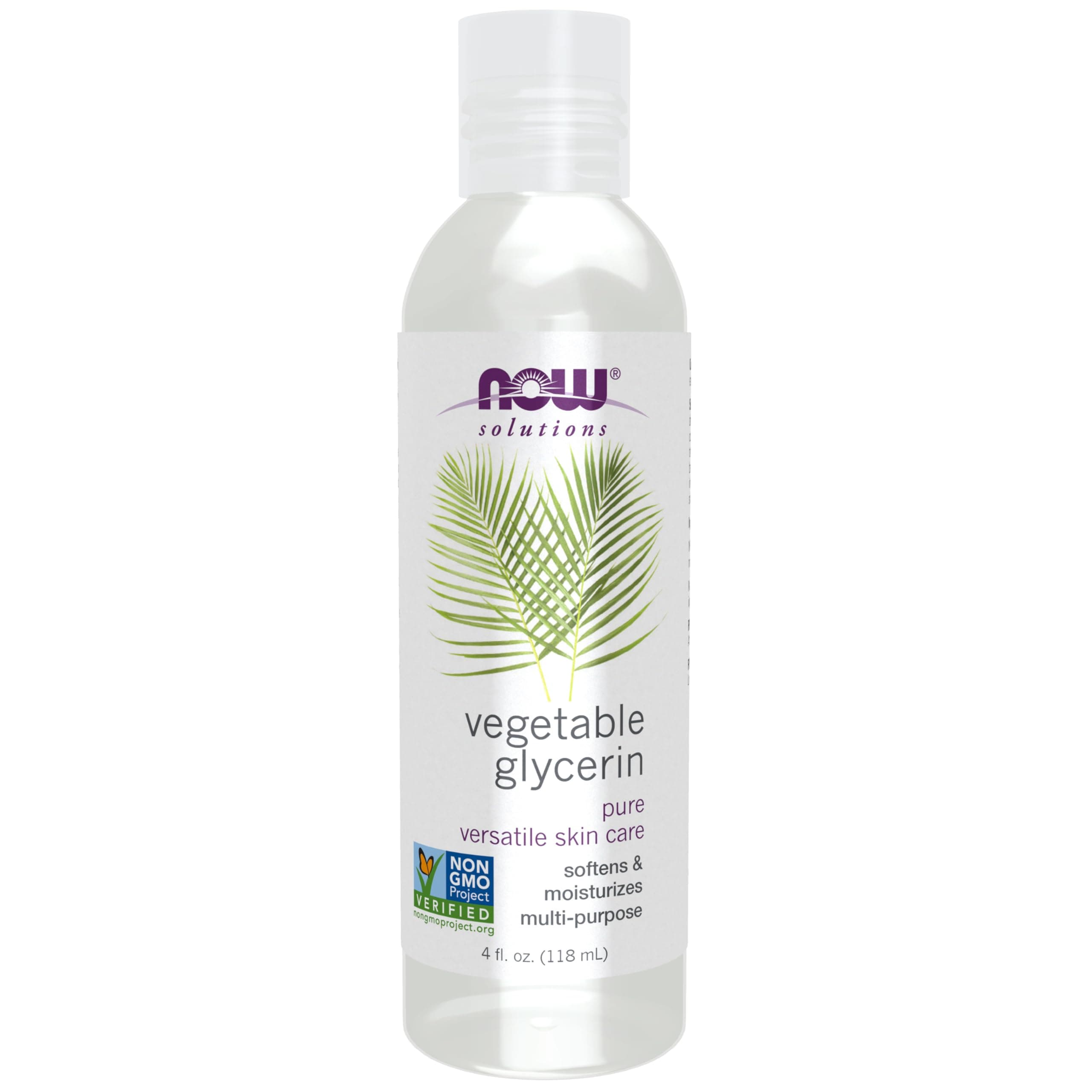 NOW Solutions, Vegetable Glycerin, 100% Pure, Versatile Skin Care, Softening and Moisturizing, 4-Ounce 4 Fl Oz (Pack of 1)