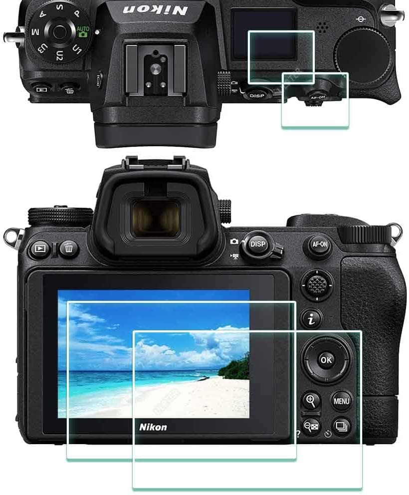Z6II Z7II Screen Protector for Nikon Z 7II / Z 6II + Top [2+2Pack] 0.3mm 9H Hardness Z7 II Z6 II Tempered Glass Cover Anti-Scrach Anti-Fingerprint Anti-Bubble Z6 II /Z7 II
