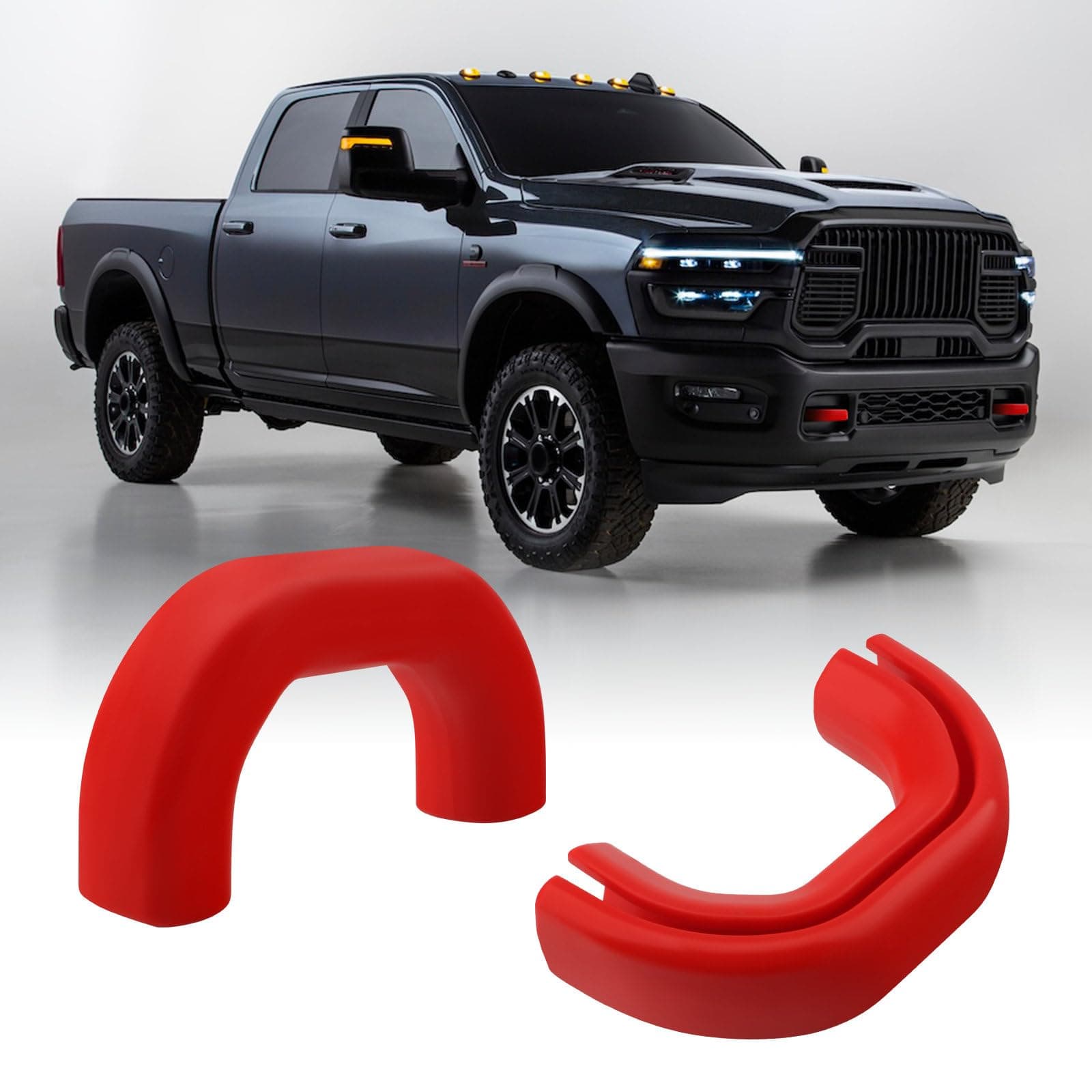 Front Tow Hooks Covers for RAM 2500/3500 2019-2026, Hitch Cover Customized Car Tow Hooks Compatible with RAM 2500/3500 Accessories 2019-2026 (Red)