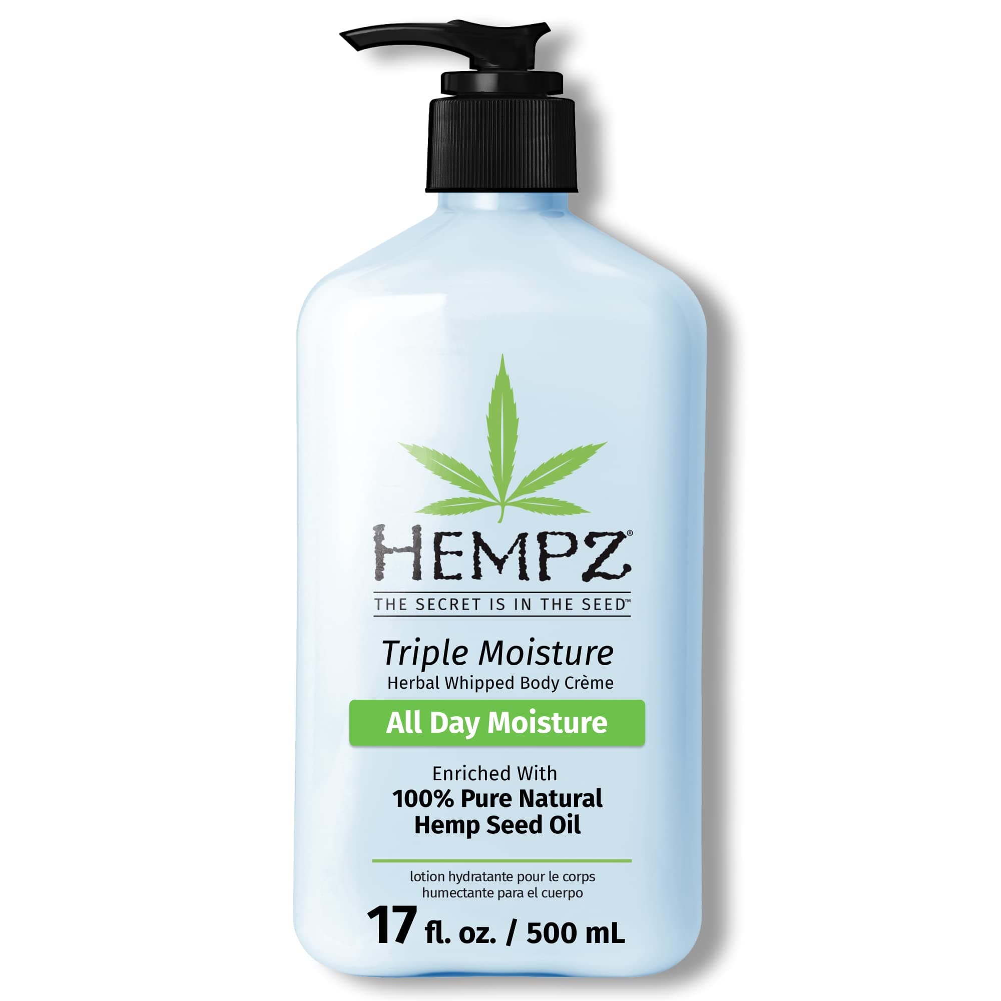 HEMPZ Triple Moisture Body Moisturizer, 17 Oz – Hydrating Lotion Rich with Minerals, Vitamin C, & Hempseed Oil to Nourish & Repair Extremely Dry or Sensitive Skin for Body Citrus 17 Fl Oz (Pack of 1)