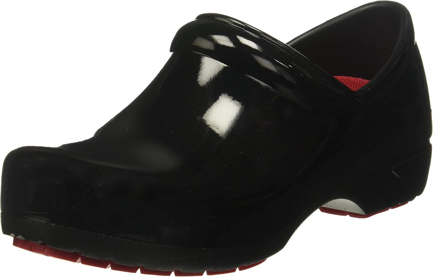 Anywear SR Angel Nursing Clogs - Non-Slip Work Shoes for Women & Men - Slip-Resistant Nursing Shoes - Cushioned Nurse Clogs 8 Women/6 Men Black Patent, Black