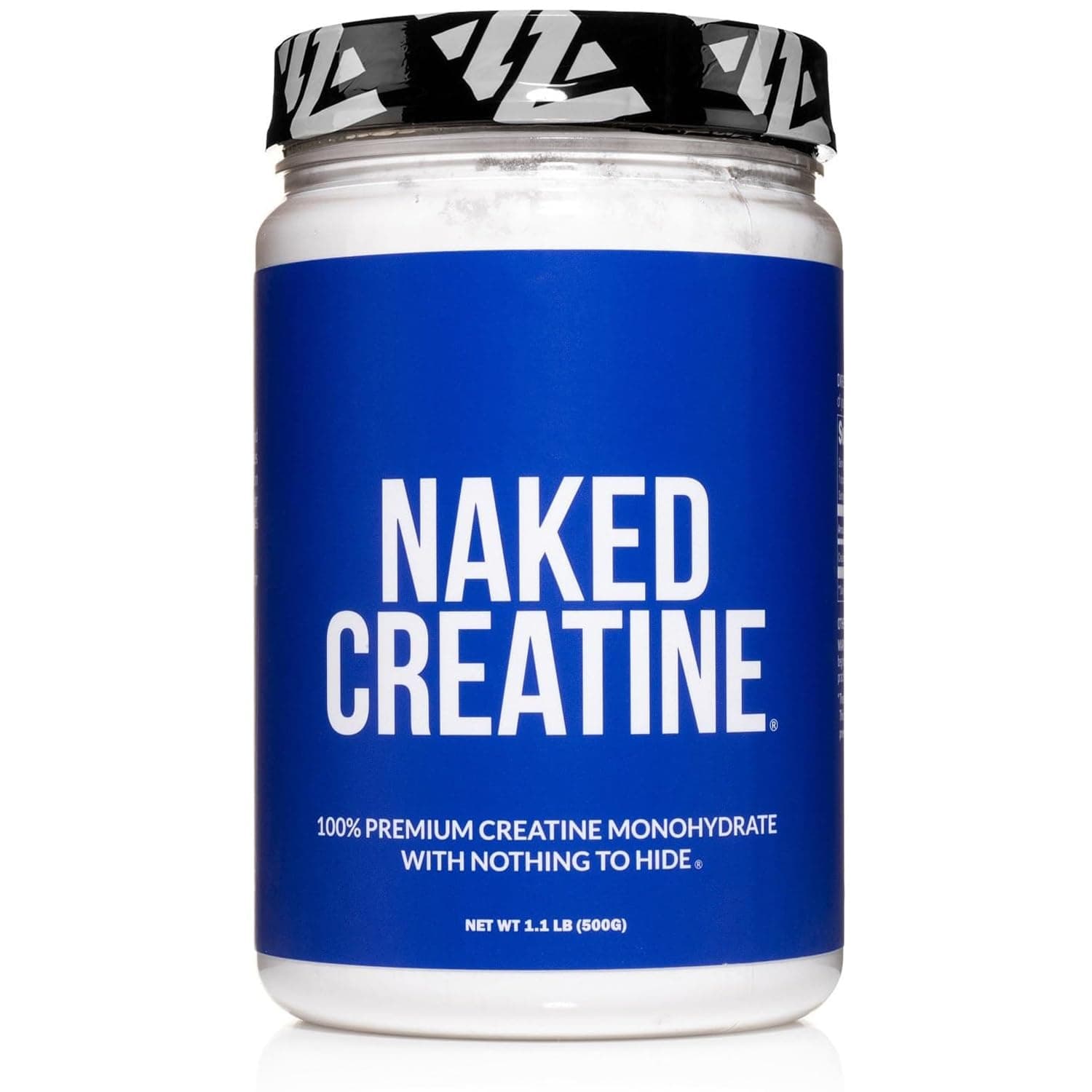 NAKED Pure Micronized Creatine Monohydrate Powder - Unflavored, 500g, 1.1lb Bulk - Vegan, Non-GMO, Gluten-Free, Soy-Free, No Fillers, Supports Muscle Growth & Strength - 100 Servings Unflavored 100 Servings (Pack of 1)