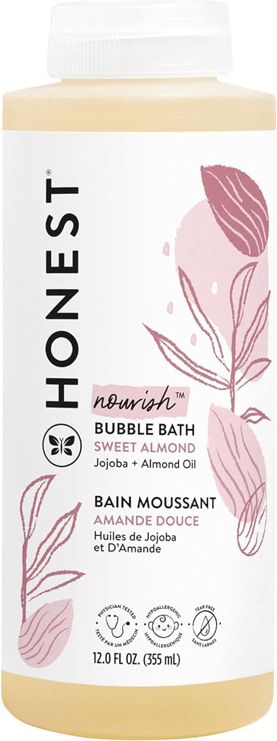 The Honest Company Foaming Bubble Bath Gentle for Baby Naturally Derived Tear-free Hypoallergenic Sweet Almond Nourish 12 fl oz Sweet Almond Nourish 12 Fl Oz (Pack of 1)
