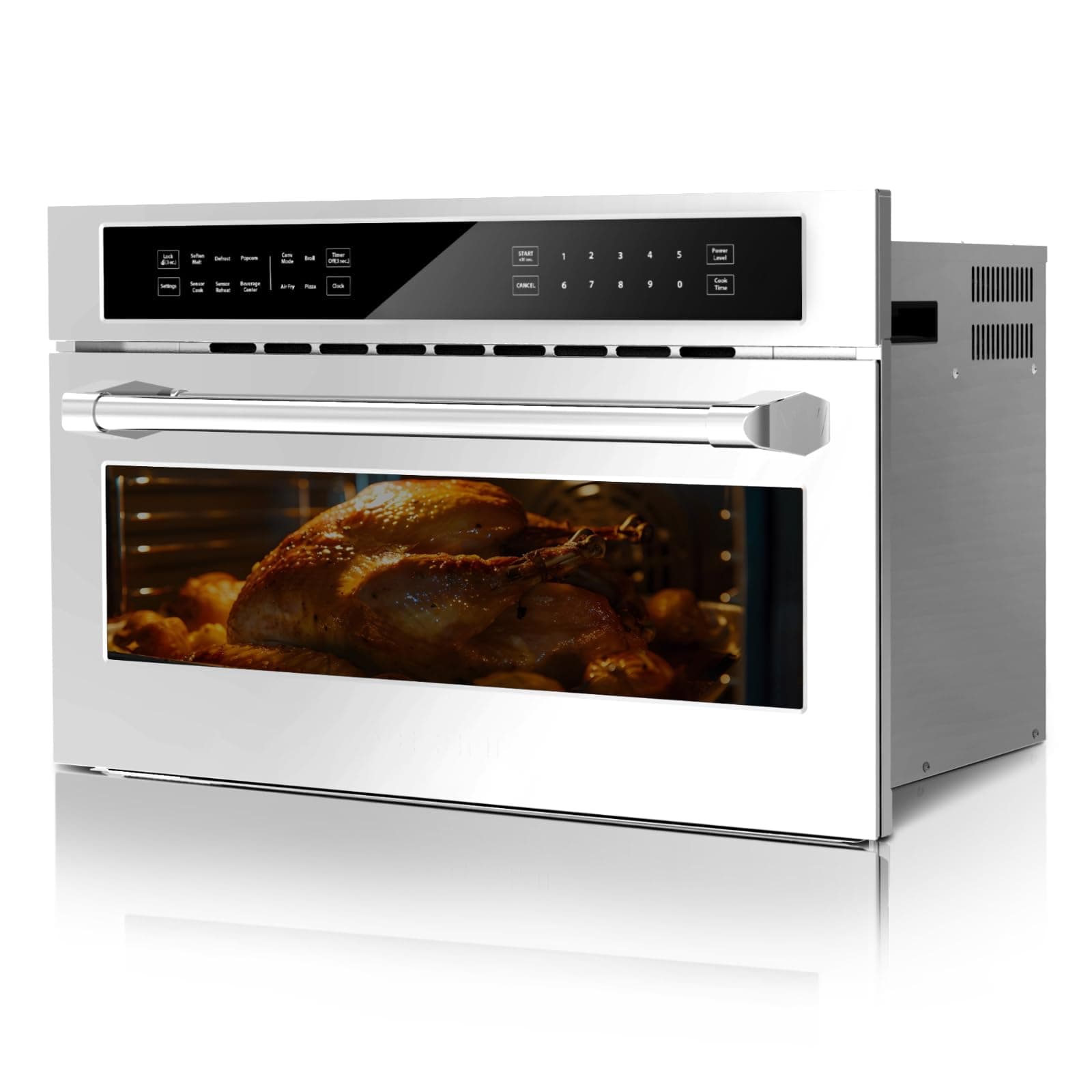 30’ Microwave Oven, 1700W 1.6 Cu.Ft Capacity Built-In Microwave Convention Oven with Air Fryer, Child Safety Lock, Drop Down Door, Touch Control for Versatile Cooking Solutions