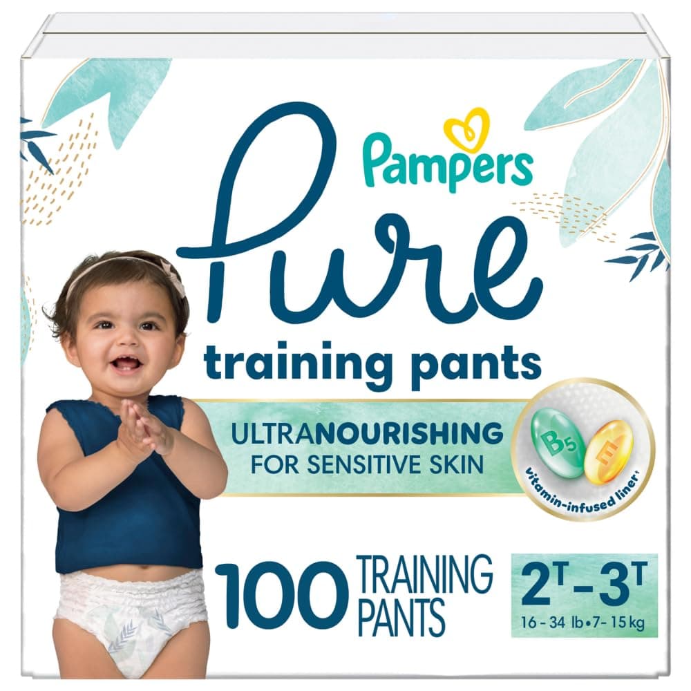 Pampers Pure Protection Training Underwear, Unisex, Size 2T3T, 100 Count, Premium, Hypoallergenic, Soft, Absorbent 2T-3T 100
