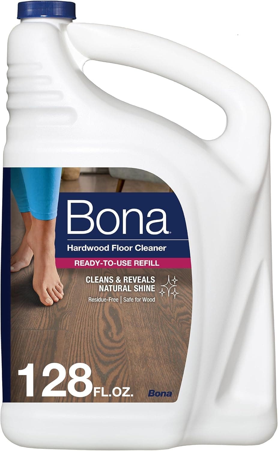 Bona Hardwood Floor Cleaner Refill - 128 fl oz - Unscented - Refill for Bona Spray Mops and Spray Bottles - Residue-Free Floor Cleaning Solution for Wood Floors Unscented 128 Fl Oz (Pack of 1)