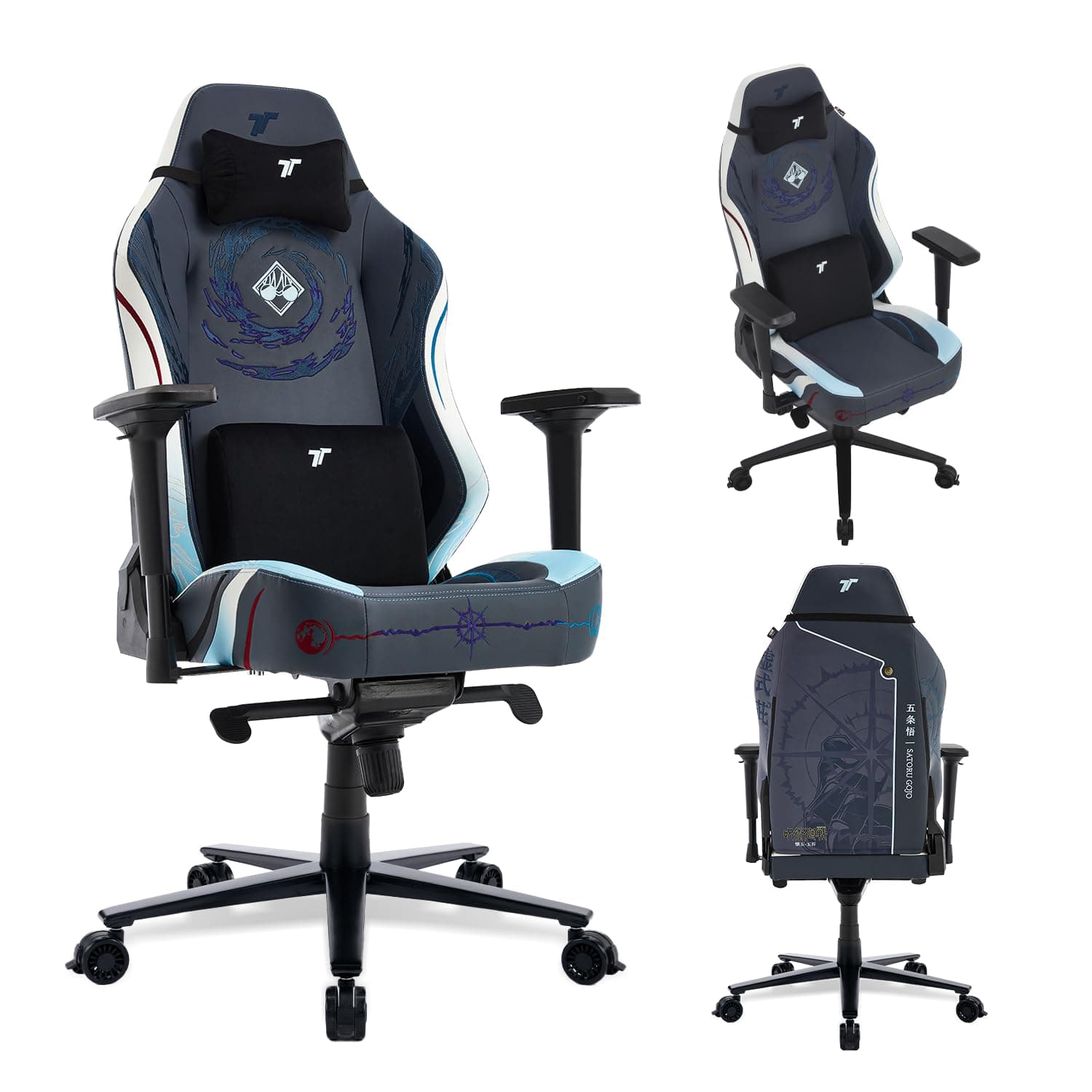 TTRACING Gaming Chair, Office Chair High Back Computer Chair Leather Desk Chair Racing Executive Ergonomic Adjustable Swivel Task Chair with Headrest and Lumbar Support (Jujutsu Kaisen Gojo Edition)