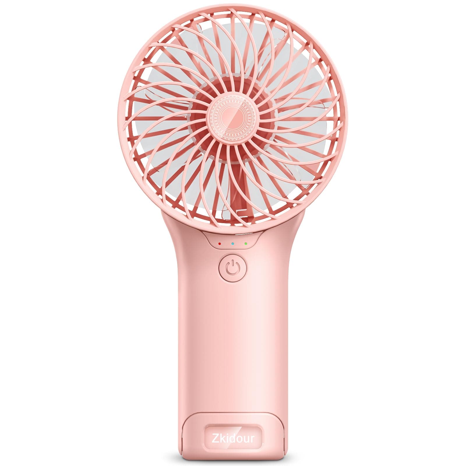 Zkidour 2024 Upgrade Handheld Portable Fan Longer Lasting Max 20Hrs Working Time, 4 Speeds Strong Wind USB Rechargeable Personal Mini Fan Desk Fan for Girls Women Kids Traveling Outdoor Office-Pink
