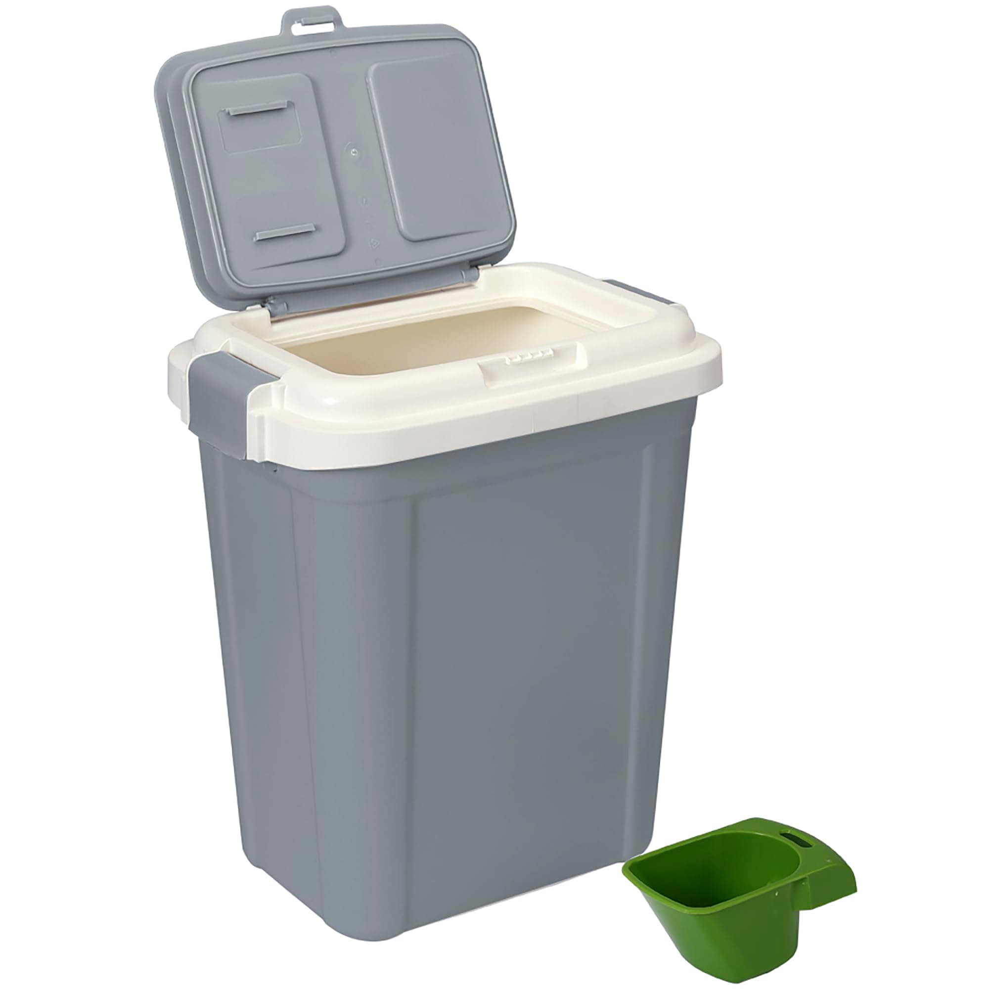Ashfield & Harkness: Airtight Pet Food Storage Container - 23 Qt, Grey - Holds 20 lbs, Lightweight Bin & Measuring Scooper, Dogs-Cats-Animal Supplies