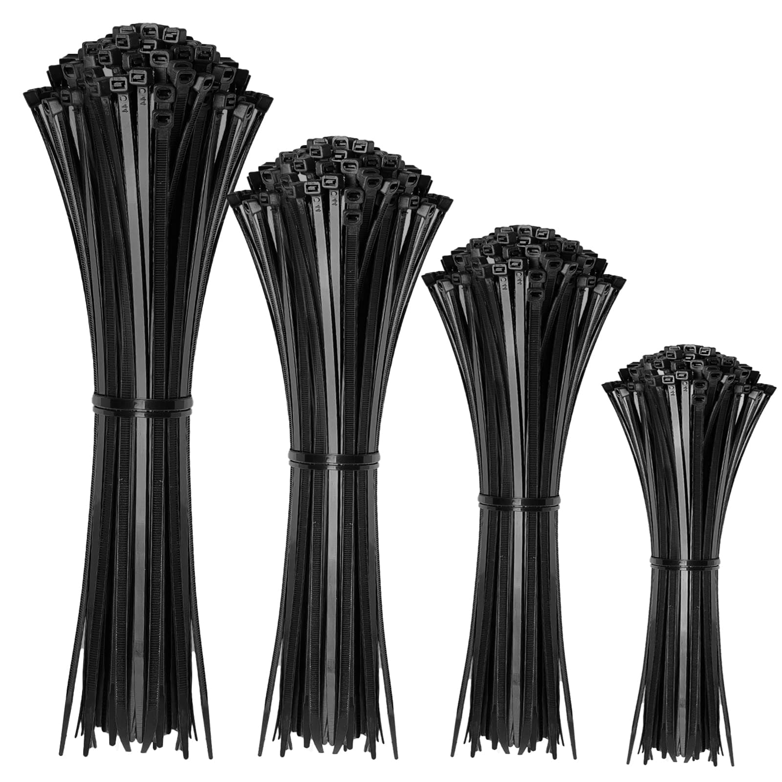 Cable Zip Ties,400 Pack Black Assorted Sizes 12+8+6+4 Inch,Multi-Purpose Self-Locking Nylon Cable Cord Management ,Plastic Wire Ties for Home,Office,Garden,Workshop. By HAVE ME TD 4+6+8+12-Inch(400PCS Set) Black