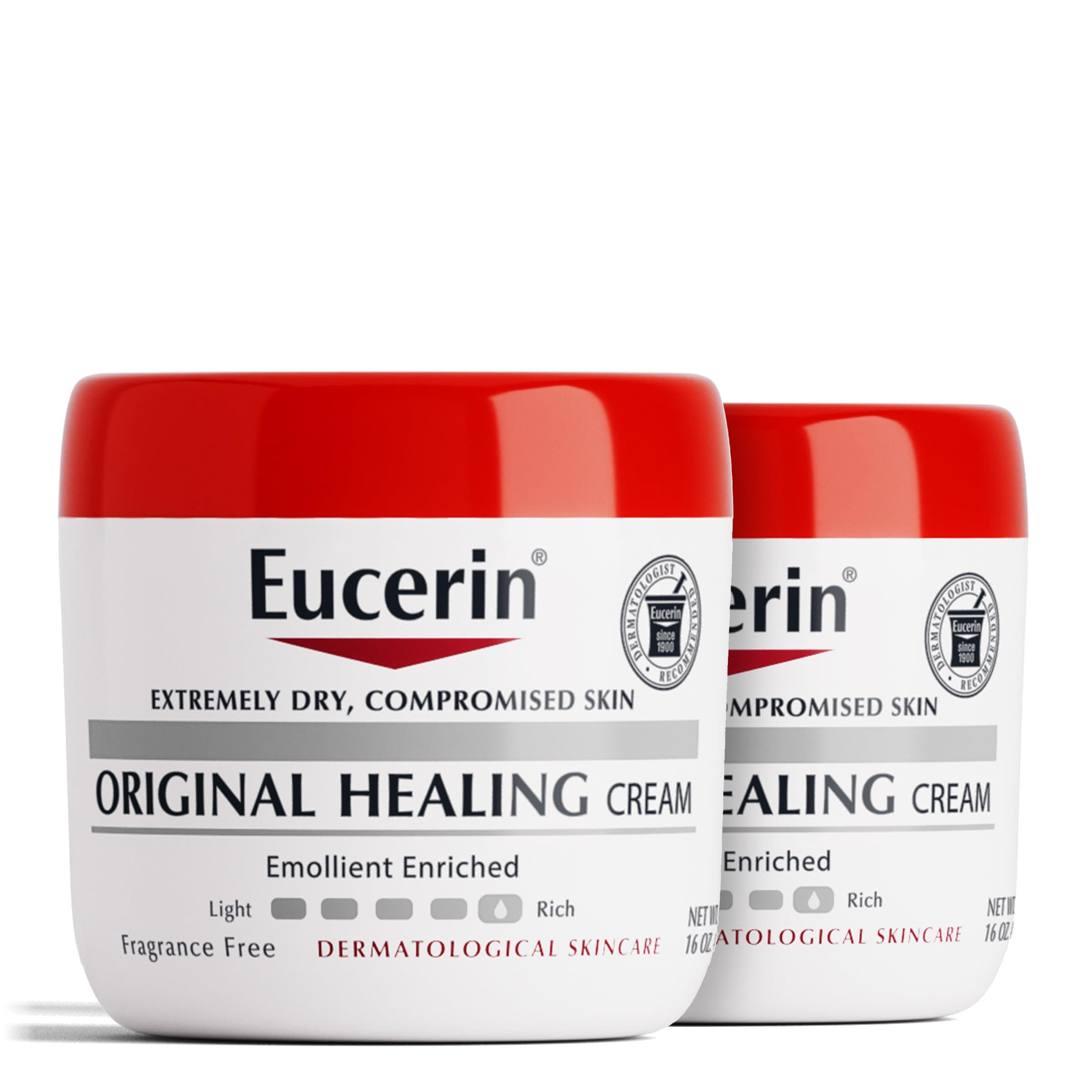 Eucerin Original Healing Cream, Unscented Body Cream for Extremely Dry, Sensitive and Compromised Skin, Emollient Enriched Body Moisturizer, 16 Oz Jar, Pack of 2 Fragrance Free 16 Ounce (Pack of 2)