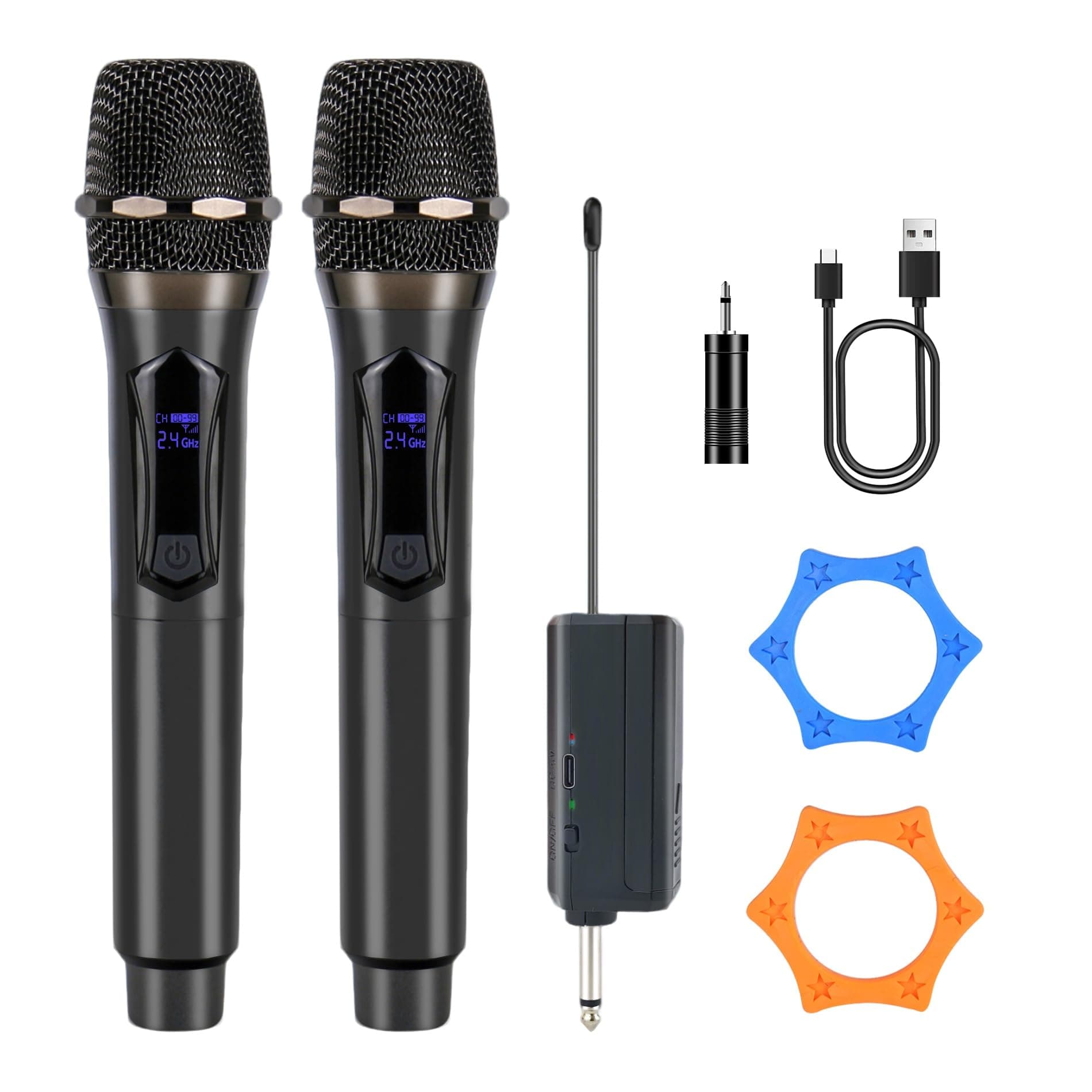 Wireless Karaoke Microphone dynamic Mic Up160ft range handheld plug-and-play design rechargeable Compatible with karaoke machines and PA systems Ideal for party、church Singing and other scenarios Gray X108B-13