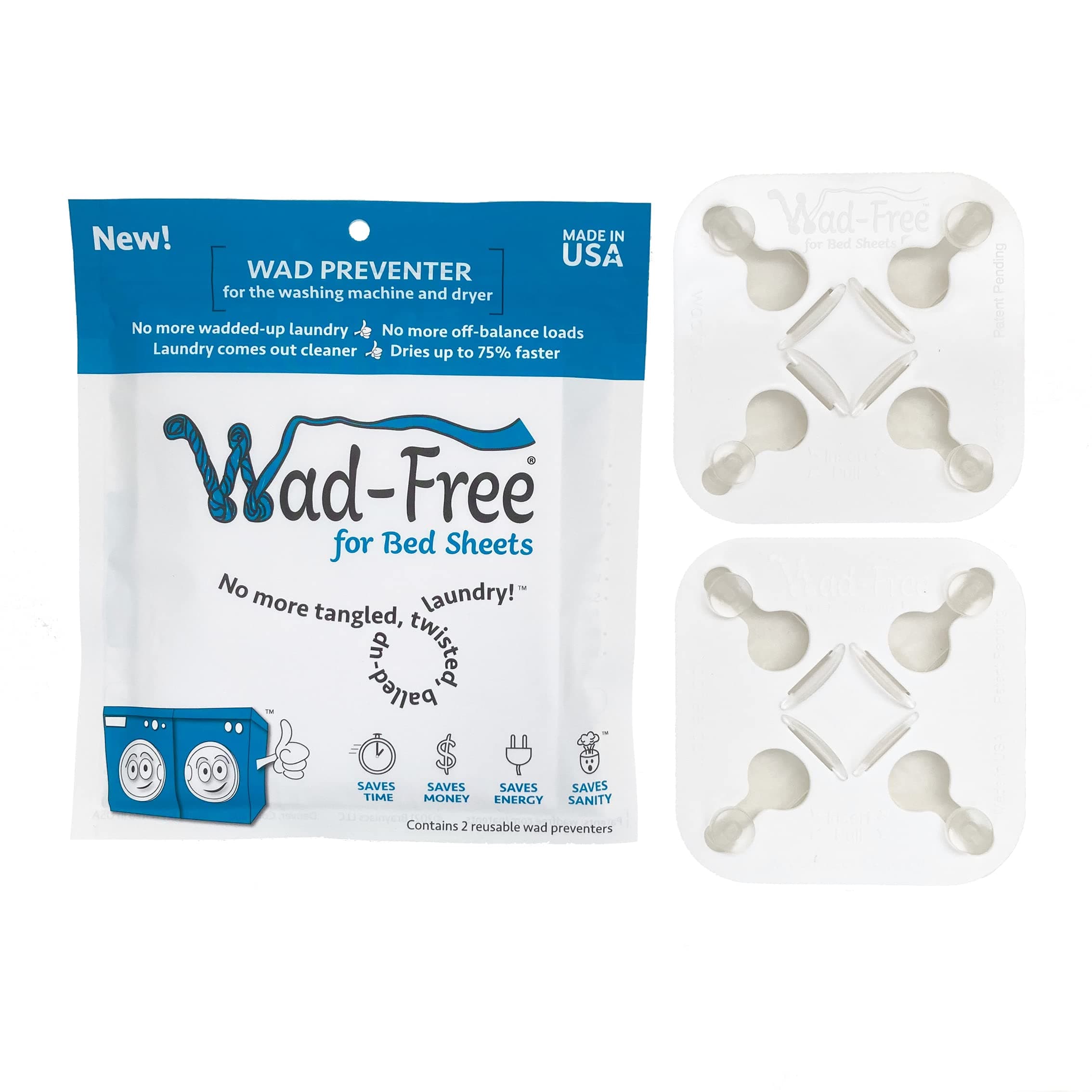 Wad-Free Bed Sheet Detangler Reduces Laundry Tangles - As Seen on Shark Tank, Made in USA 2