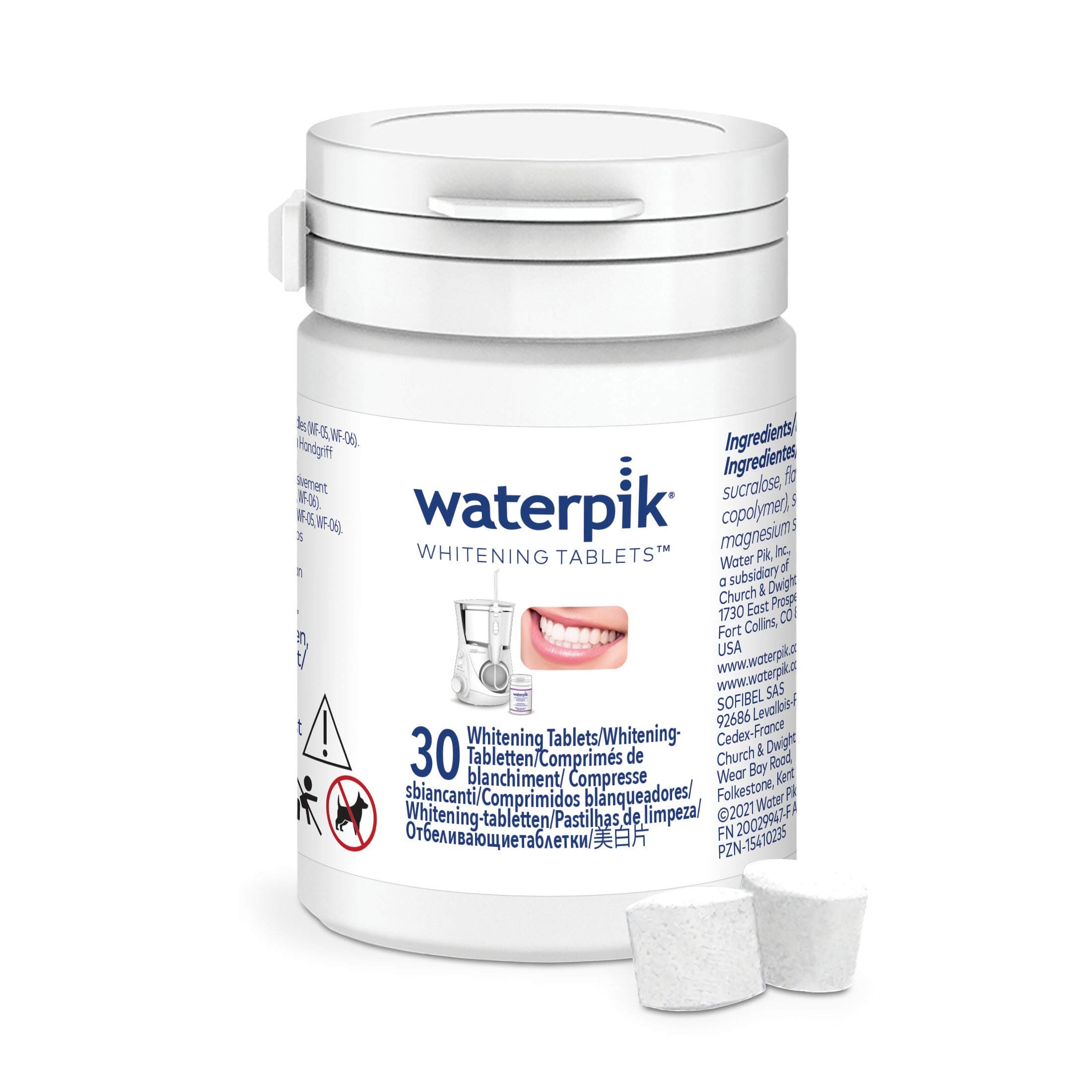 Waterpik Fresh Mint Whitening Refill Tablets (30 Count), Restore Natural Teeth Whiteness, Packaging May Vary, WT-30