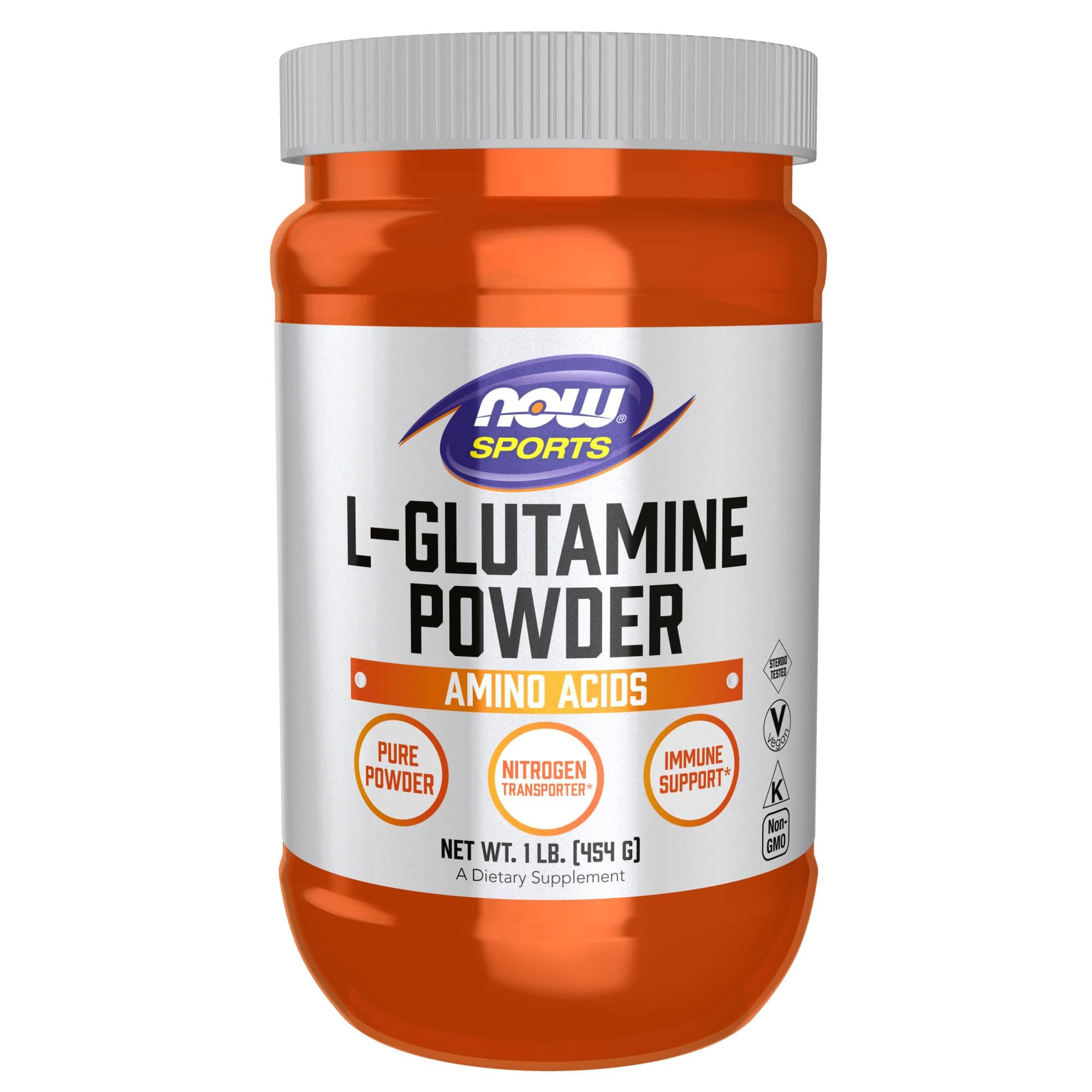 NOW Foods Sports Nutrition, L-Glutamine Pure Powder, Nitrogen Transporter*, Amino Acid, 1-Pound 1 Pound (Pack of 1)