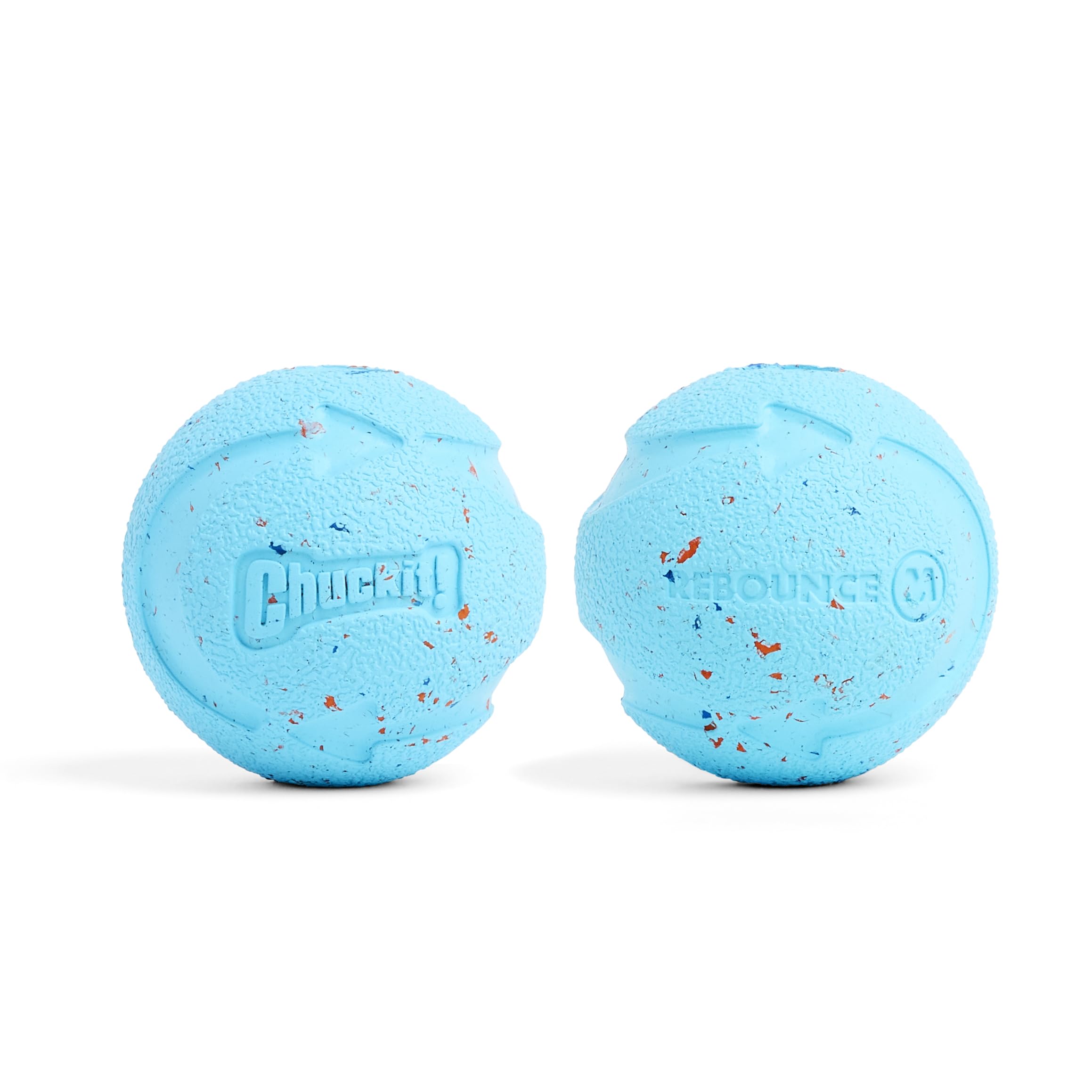 Chuckit! Rebounce Ball Dog Toy - Bouncy Fetch Balls for Dogs 20-60 lbs - Made from Durable Rubber - Outdoor Pet Toys - Size Medium - 2.5-inch Diameter - Pack of 2 - Blue
