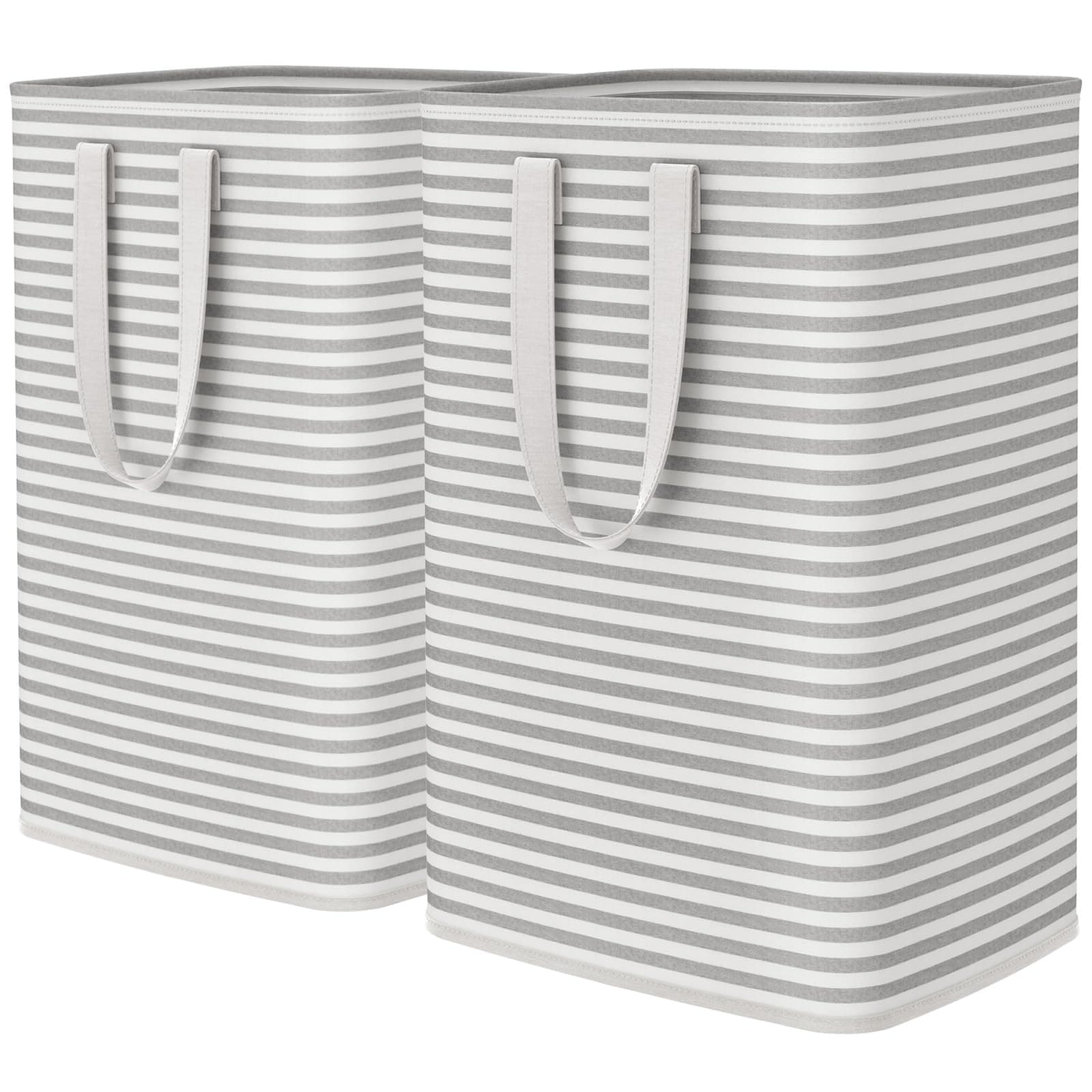 Lifewit 2 Pack Laundry Hamper Large Collapsible Laundry Baskets, Freestanding Waterproof Clothes Hamper with Easy Carry Handles in Laundry Room Bedroom Bathroom College Dorm for Adults, Grey, 2 x 80L Grey ‎2 x 80L