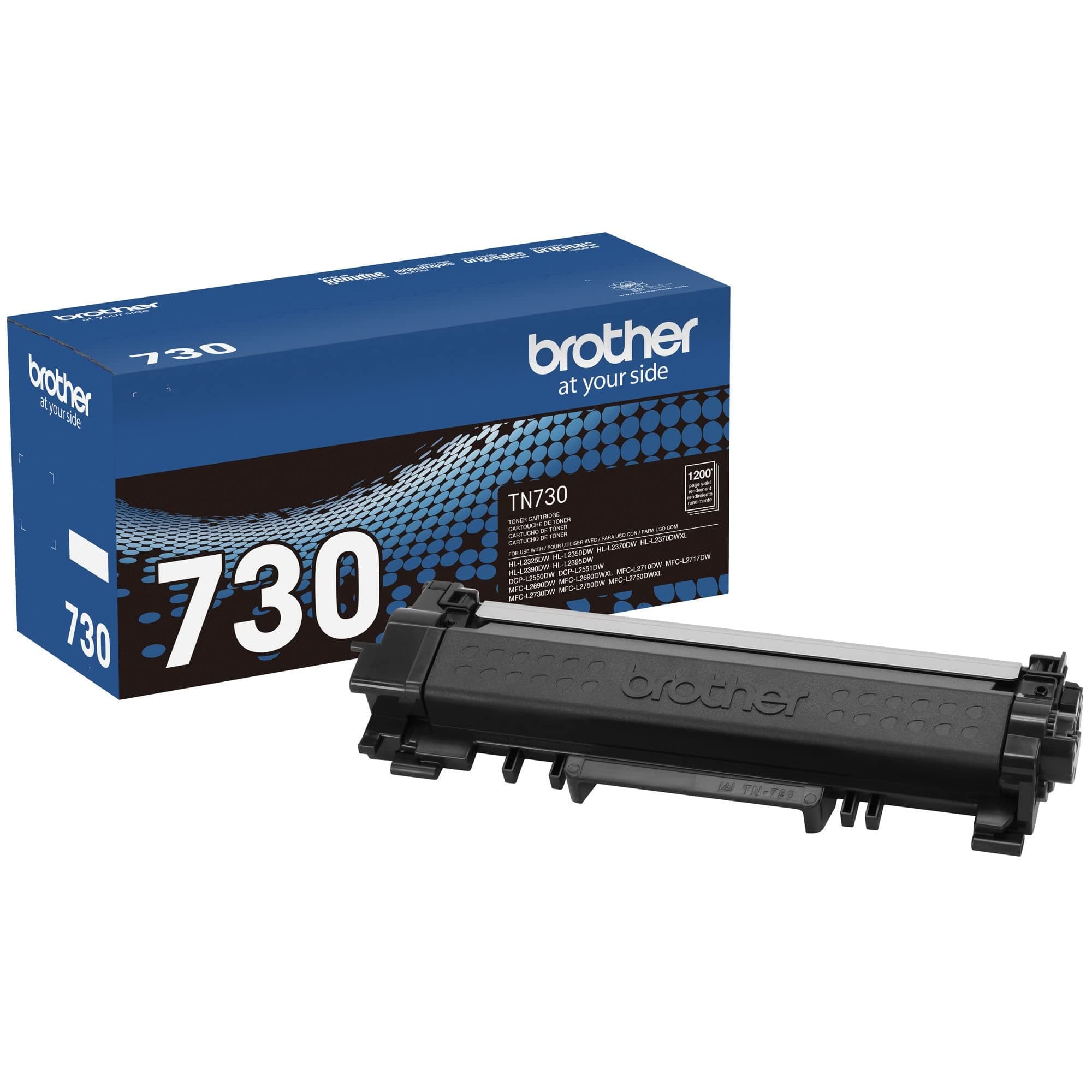 Brother Genuine Standard Yield Toner Cartridge, TN730, Replacement Black Toner, Page Yield Up To 1,200 Pages, Amazon Dash Replenishment Cartridge,1 Pack Standard Yield 1